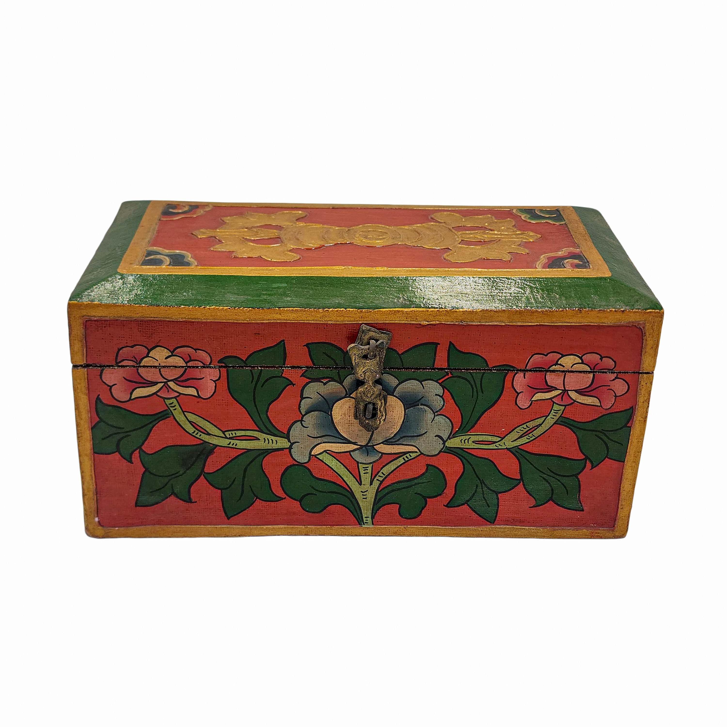 Tibetan Ritual Wooden Box <span Style=