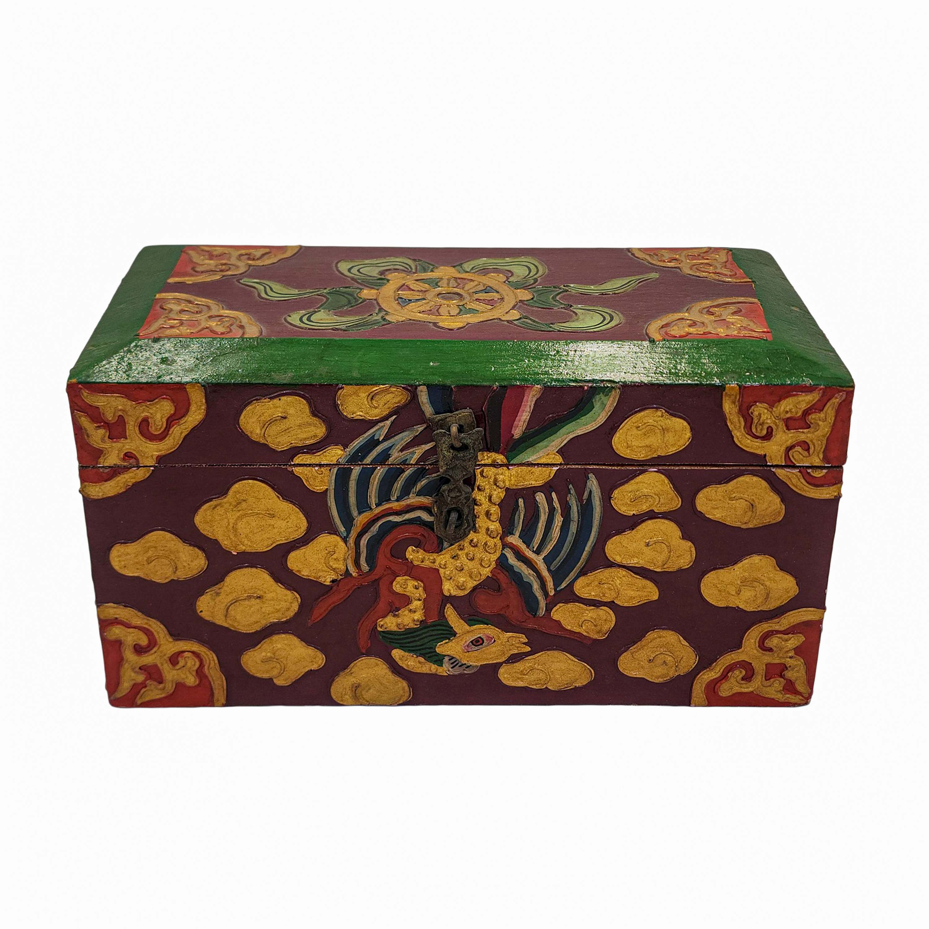 Tibetan Ritual Wooden Box, <span Style=