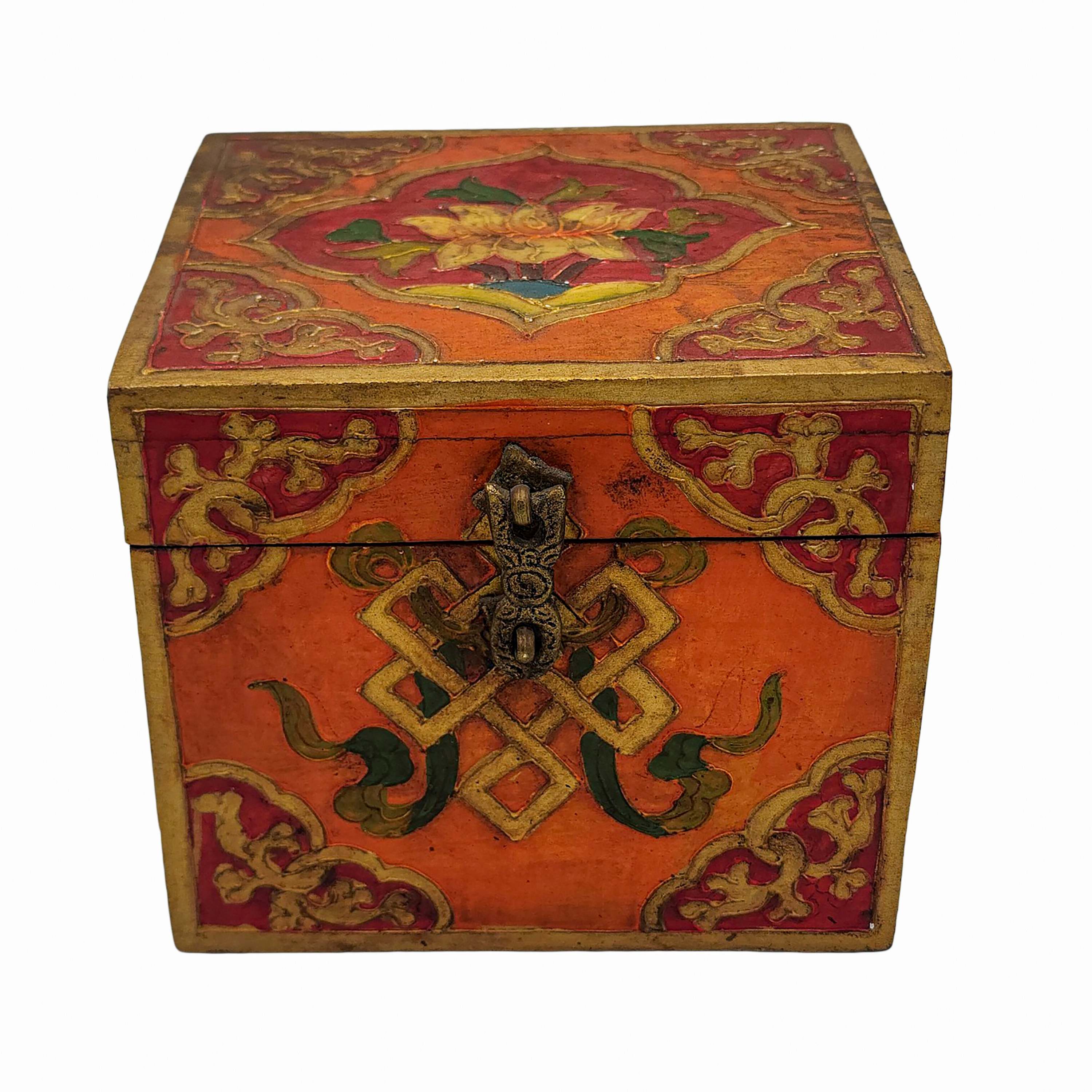 Tibetan Ritual Wooden Box <span Style=