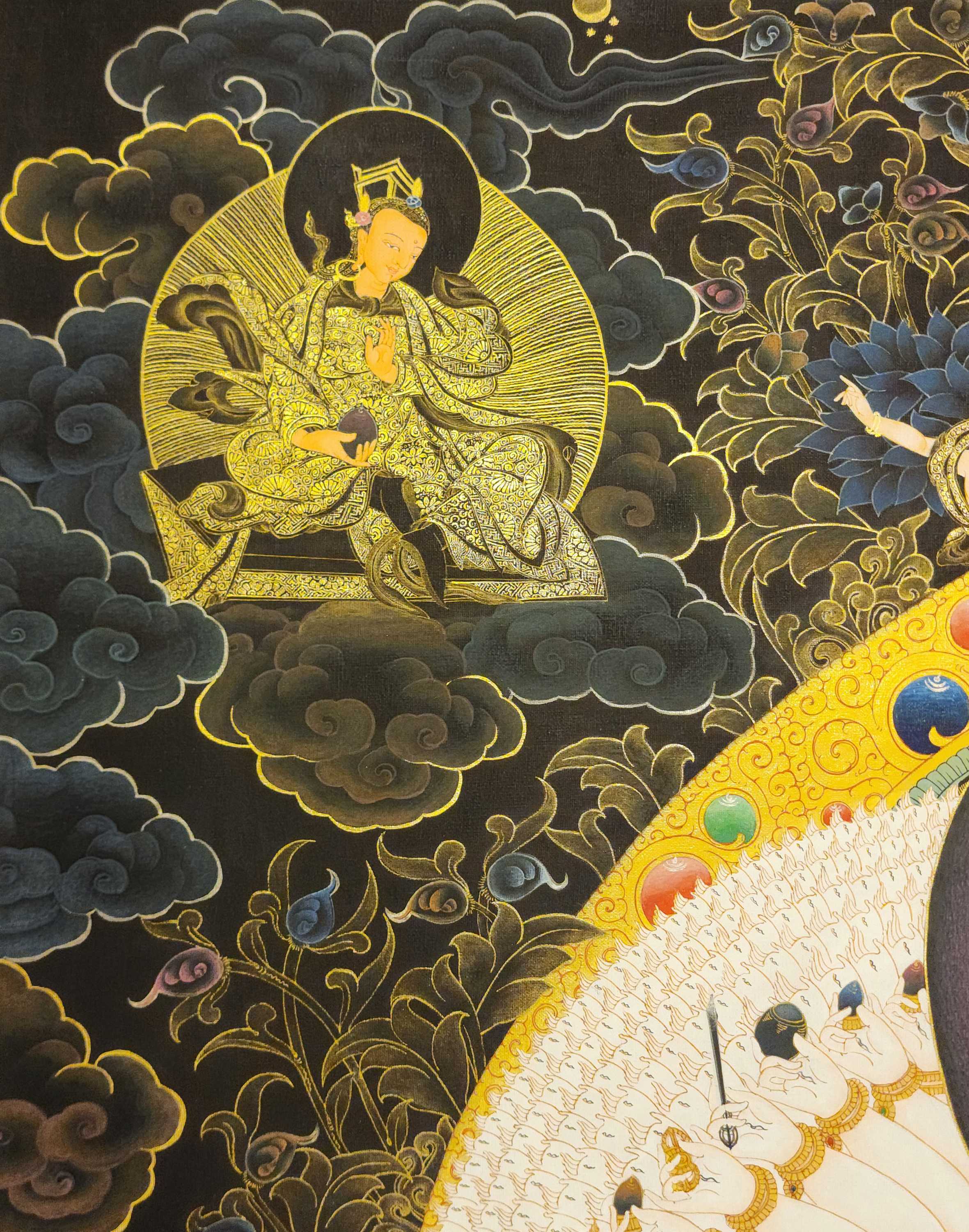 Sahasrabhuja Avalokitesvara Thangka, Buddhist Traditional Painting, Tibetan Style, <span Style=