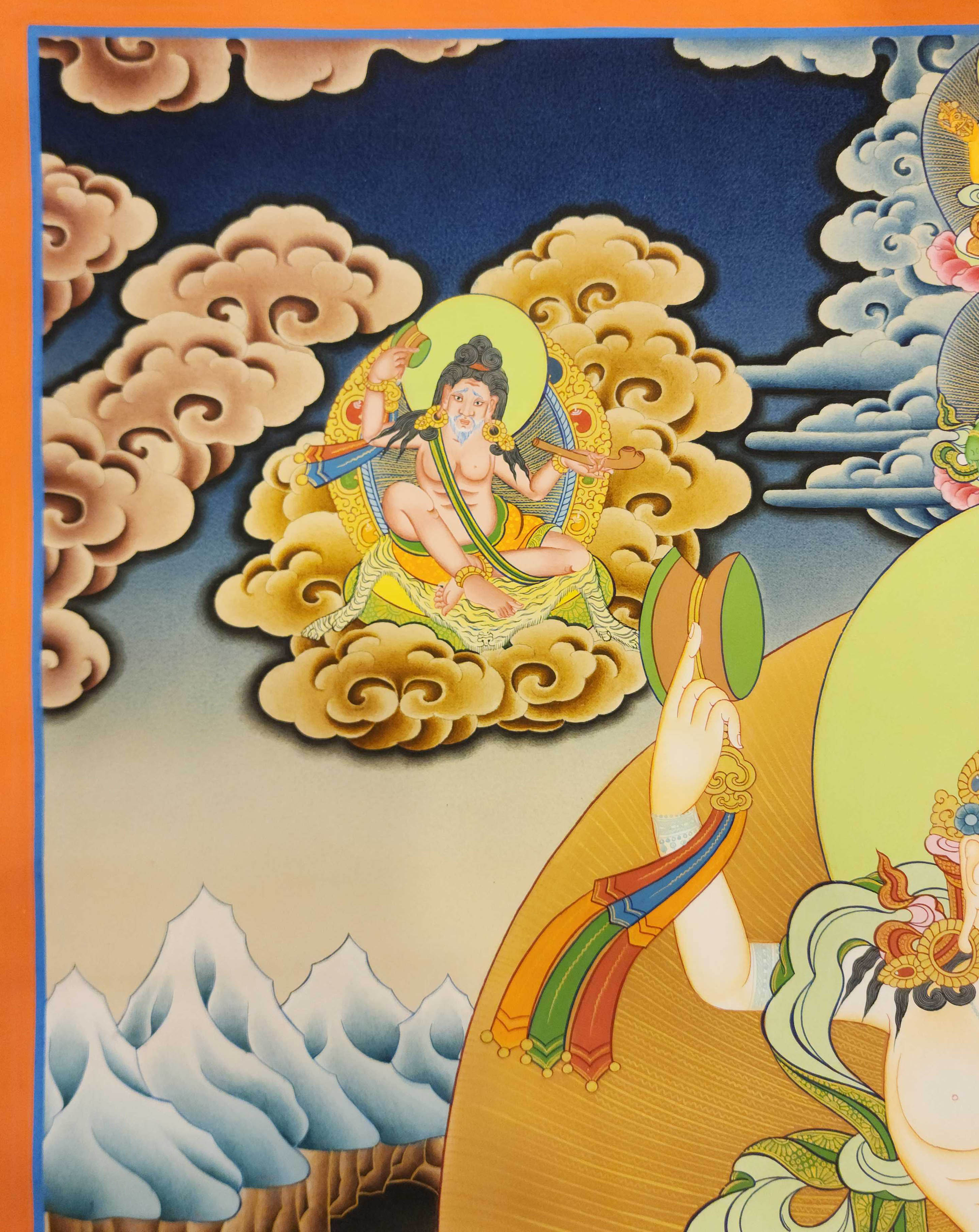 Machig Labdron Or Damaru Tara, Buddhist Handmade Thangka Painting, <span Style=