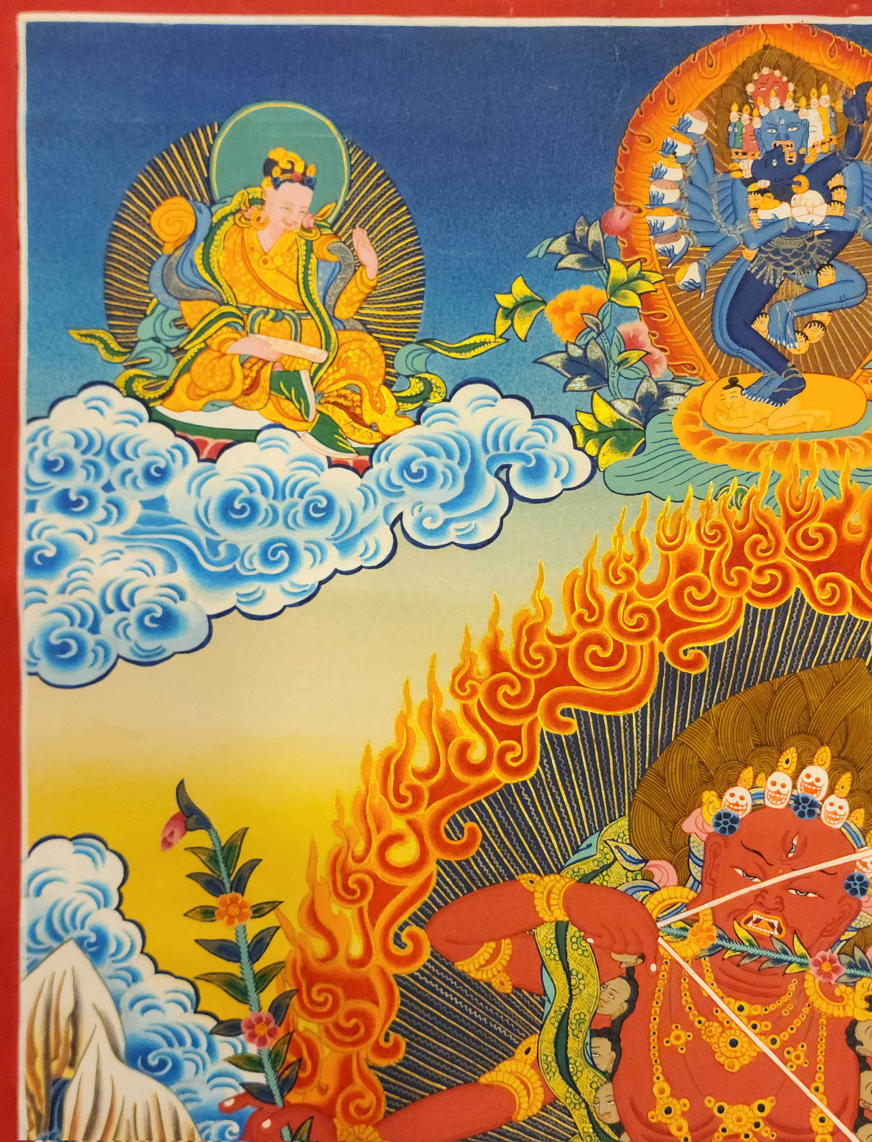 Kurukulla, Buddhist Handmade Thangka Painting, real Gold, Rigjeyma, Pema Khandro, Wangyi Lhamo, Red Tara