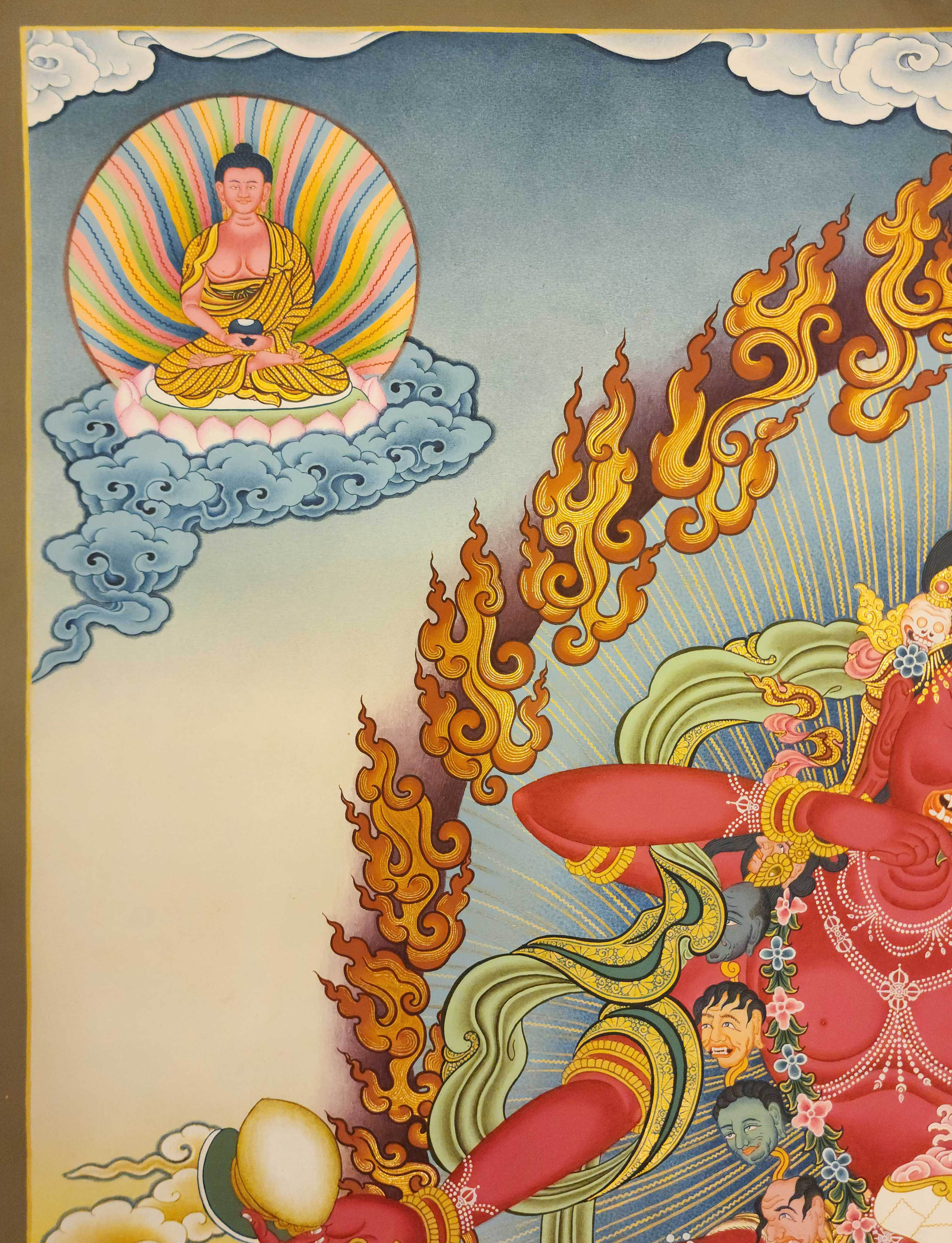 Kurukulla, master Quality Buddhist Handmade Thangka Painting, real Gold, rare Find