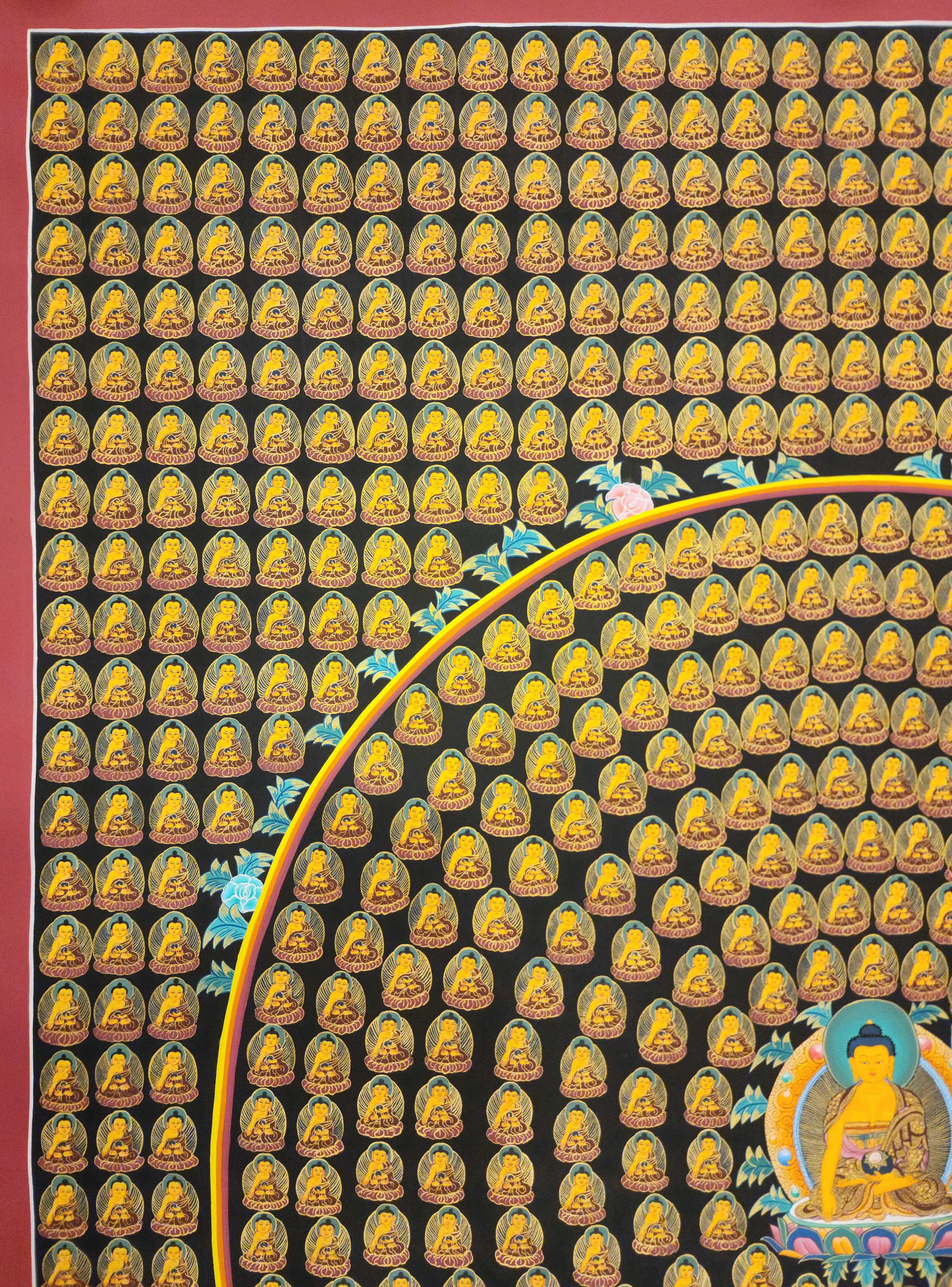 1000 Shakyamuni Buddha, Buddhist Handmade Thangka Painting, Tibetan Style, <span Style=