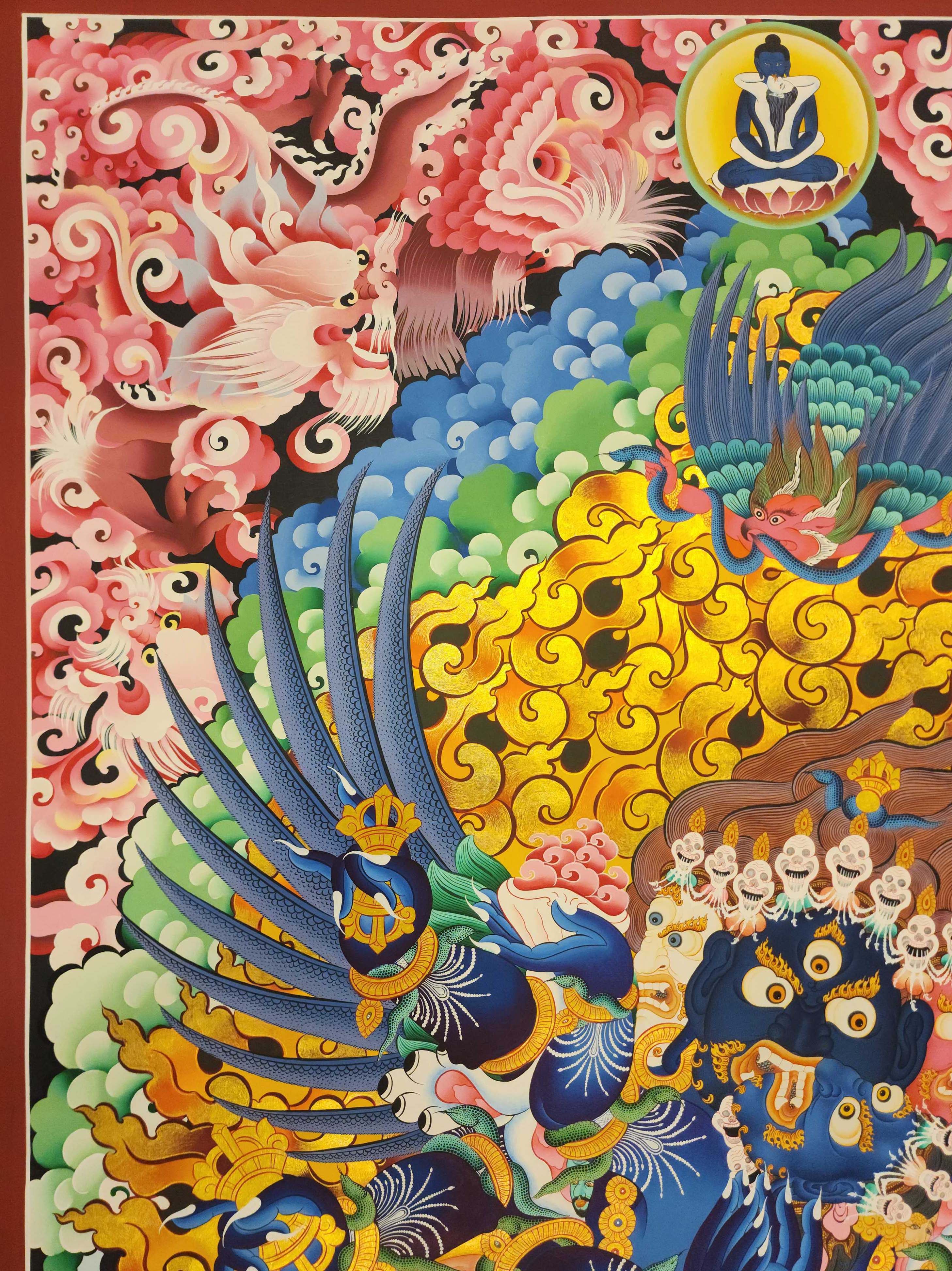 Vajrakilaya - Dorje Phurba, Buddhist Handmade Thangka Painting, Tibetan Style, <span Style=