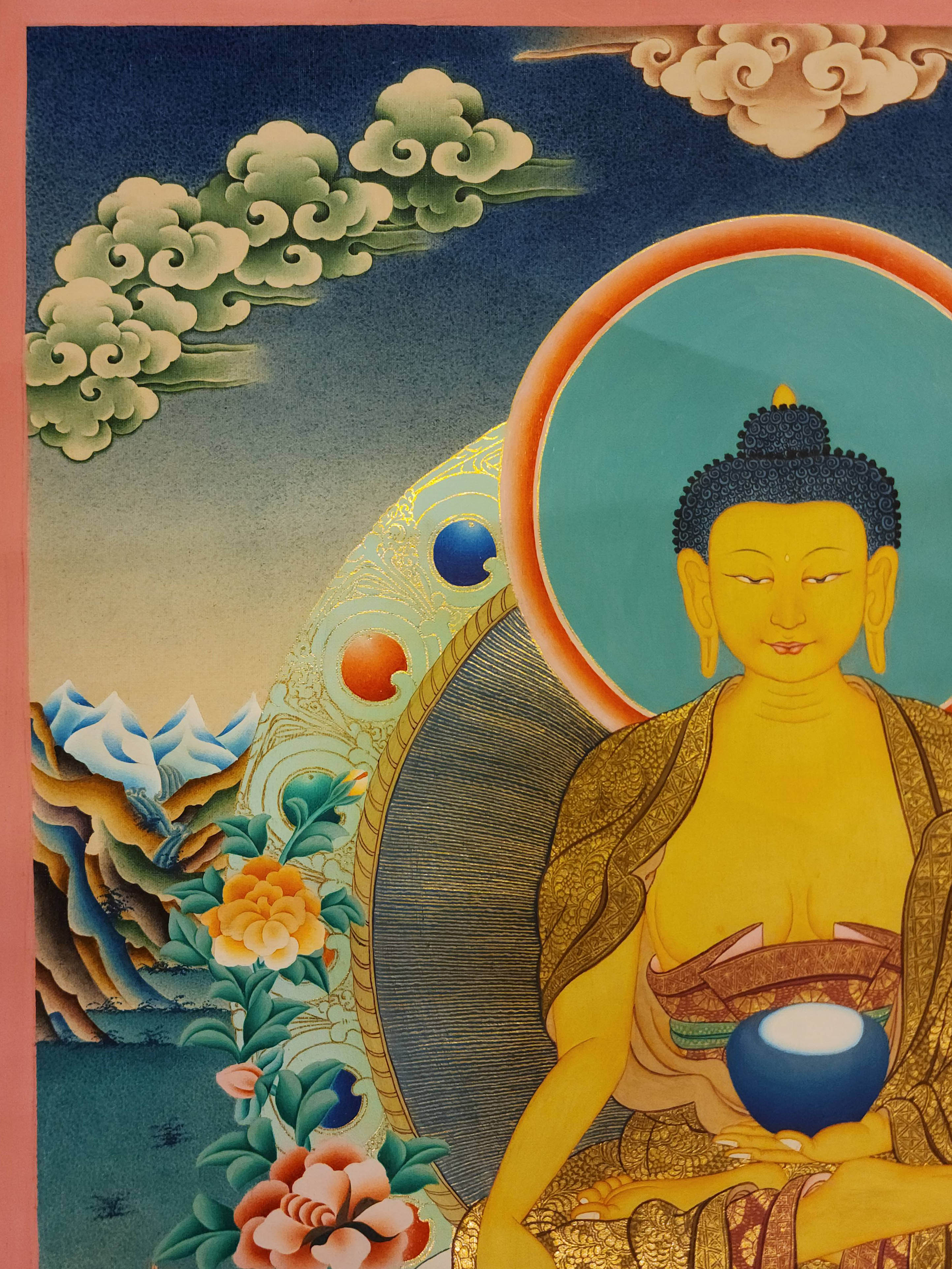 Shakyamuni Buddha, Buddhist Handmade Thangka Painting, Tibetan Style