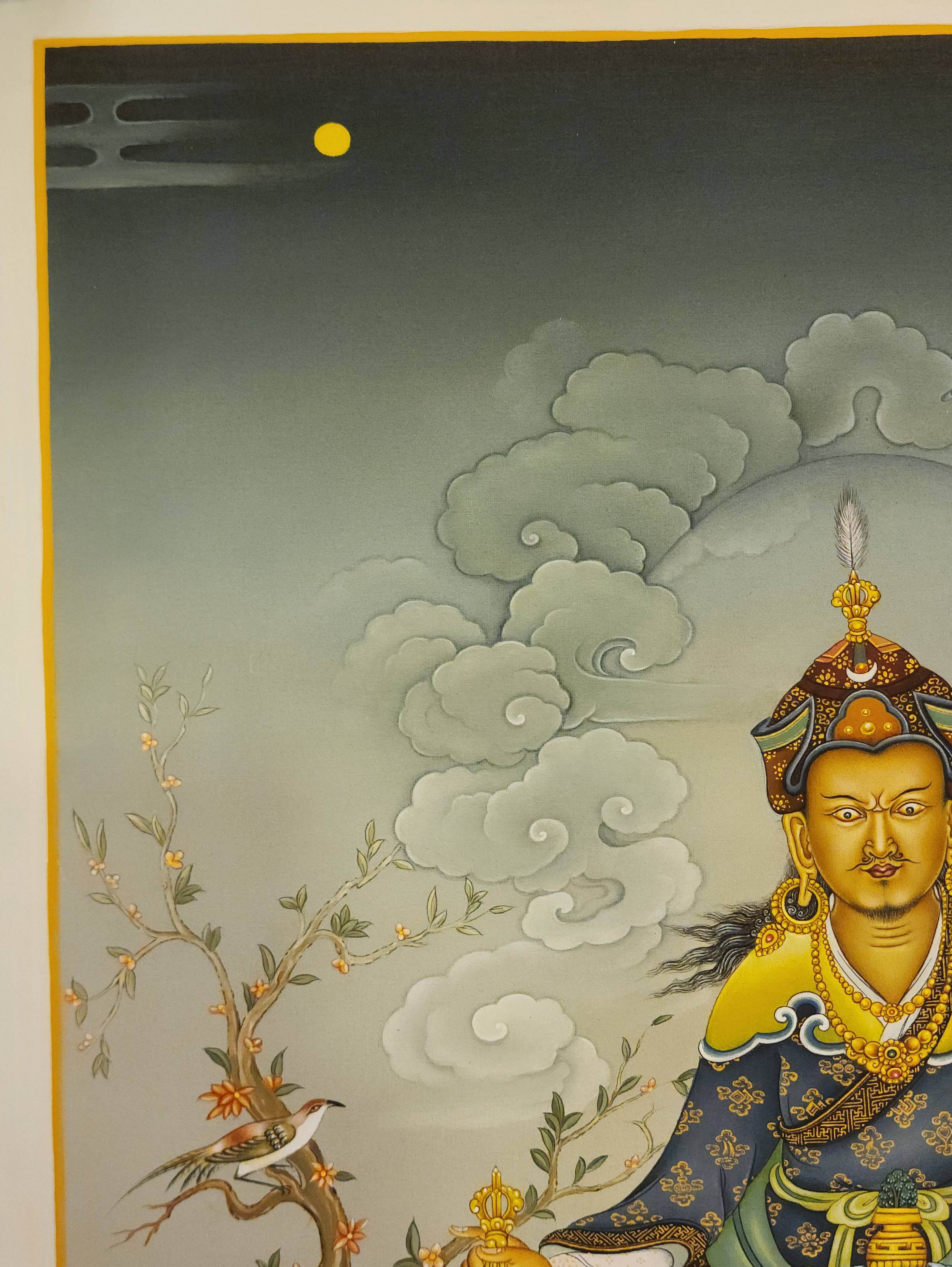 Padmasambhava Or Guru Rinpoche, Buddhist Handmade Thangka Painting, Karma Gadri Art, <span Style=