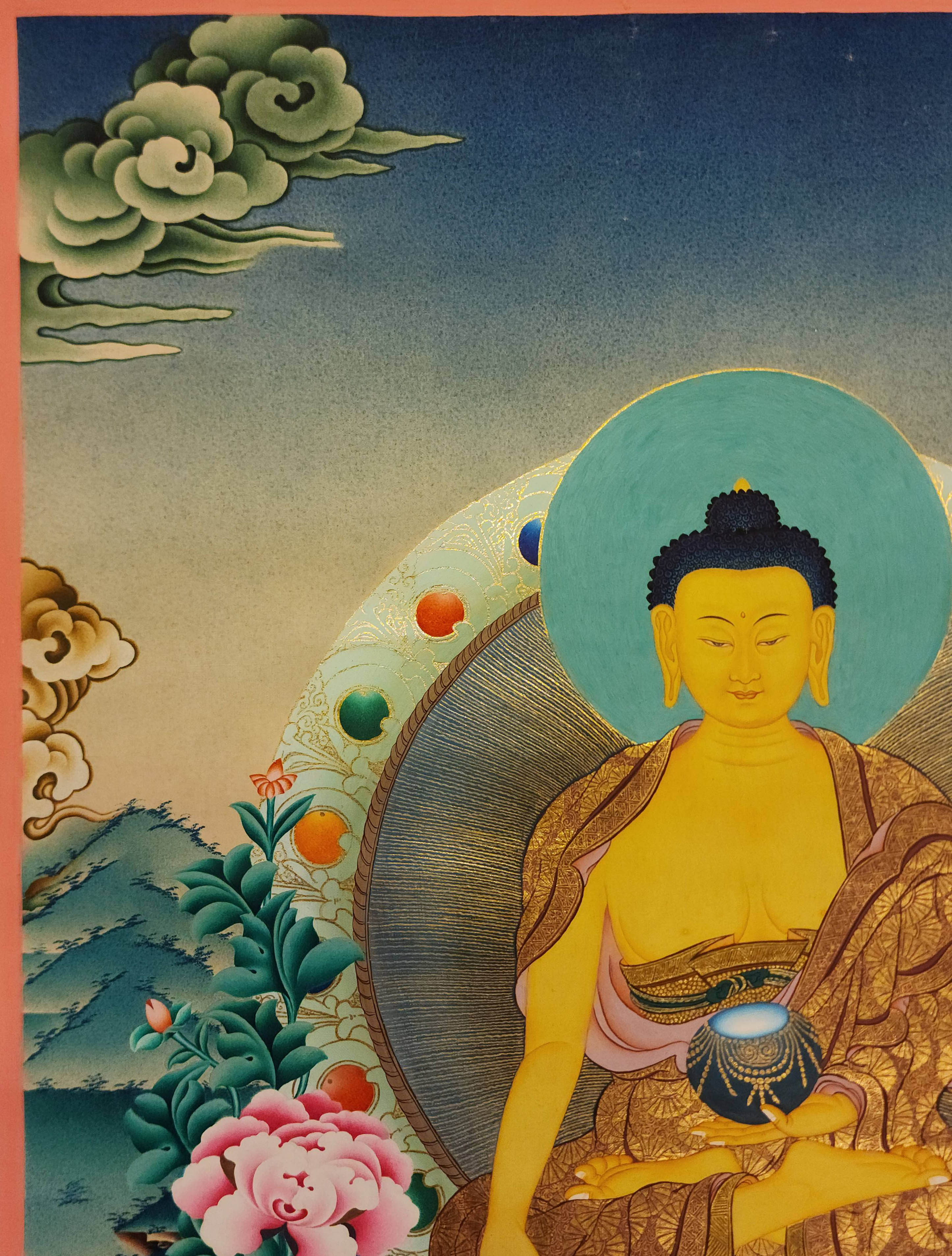 Shakyamuni Buddha, Buddhist Handmade Thangka Painting, Tibetan Style, <span Style=