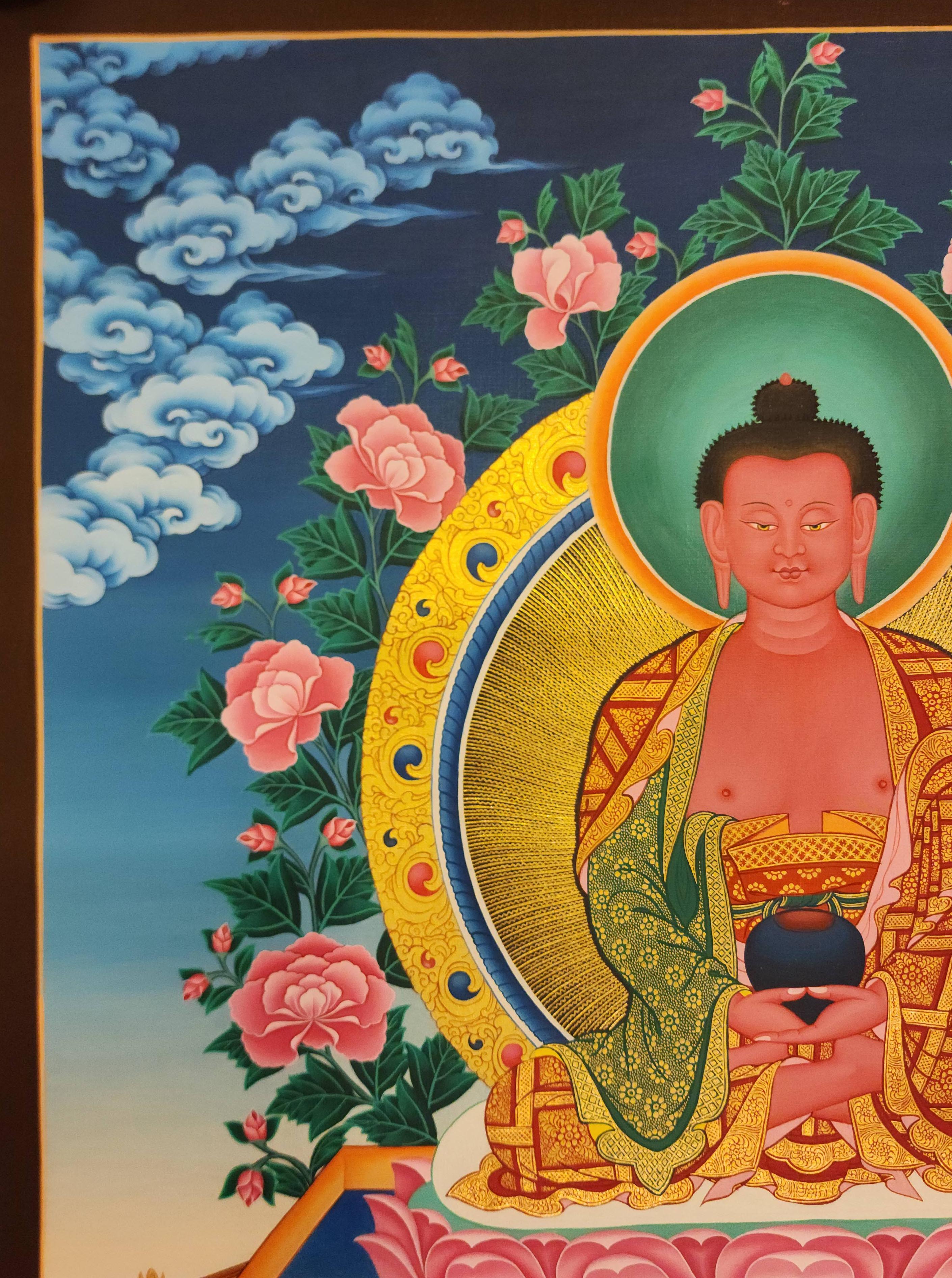 Amitabha Buddha, Buddhist Handmade Thangka Painting, Tibetan Style, <span Style=