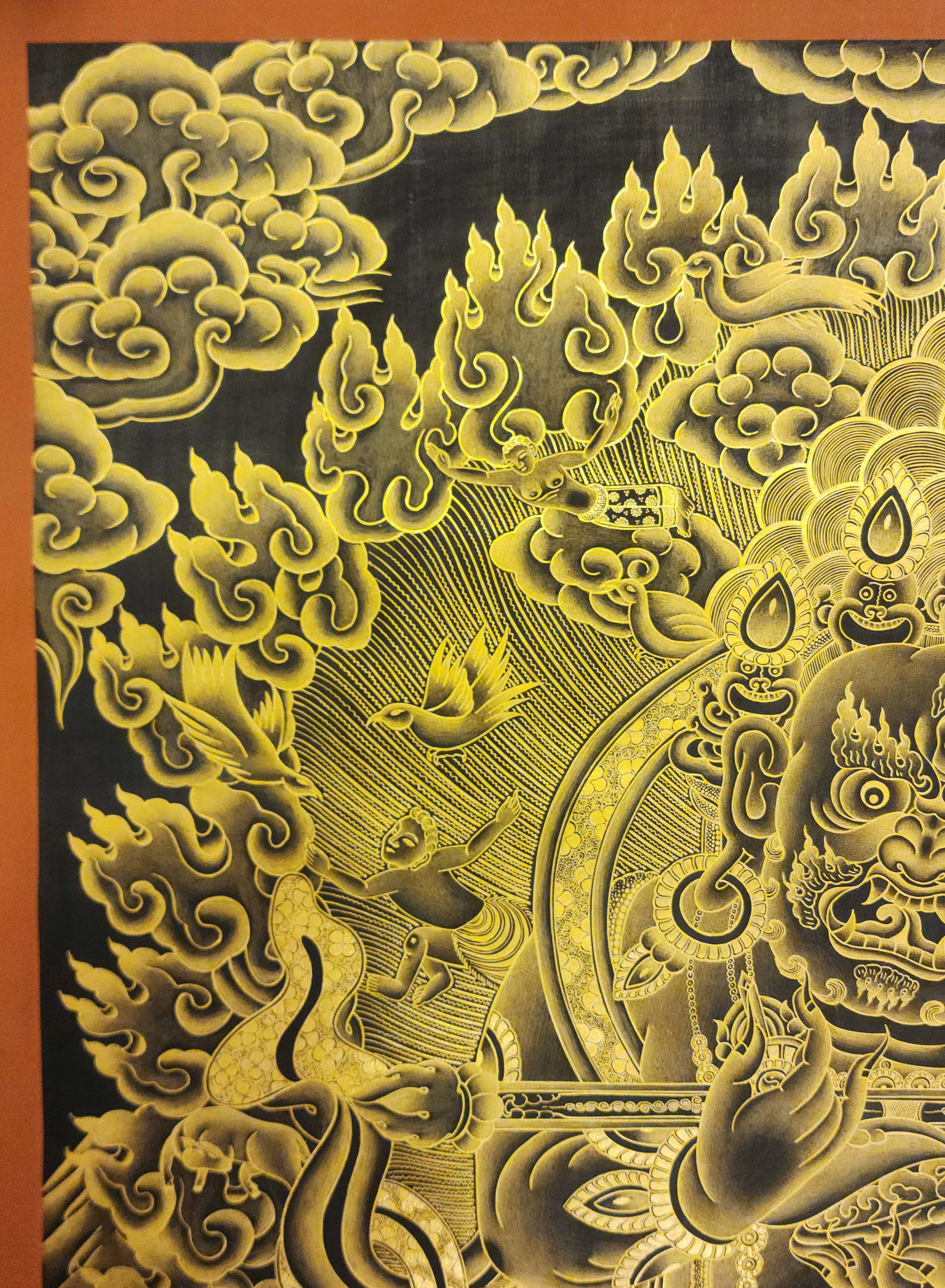 Mahakala Panjaranatha, Buddhist Handmade Thangka Painting, Tibetan Style, <span Style=