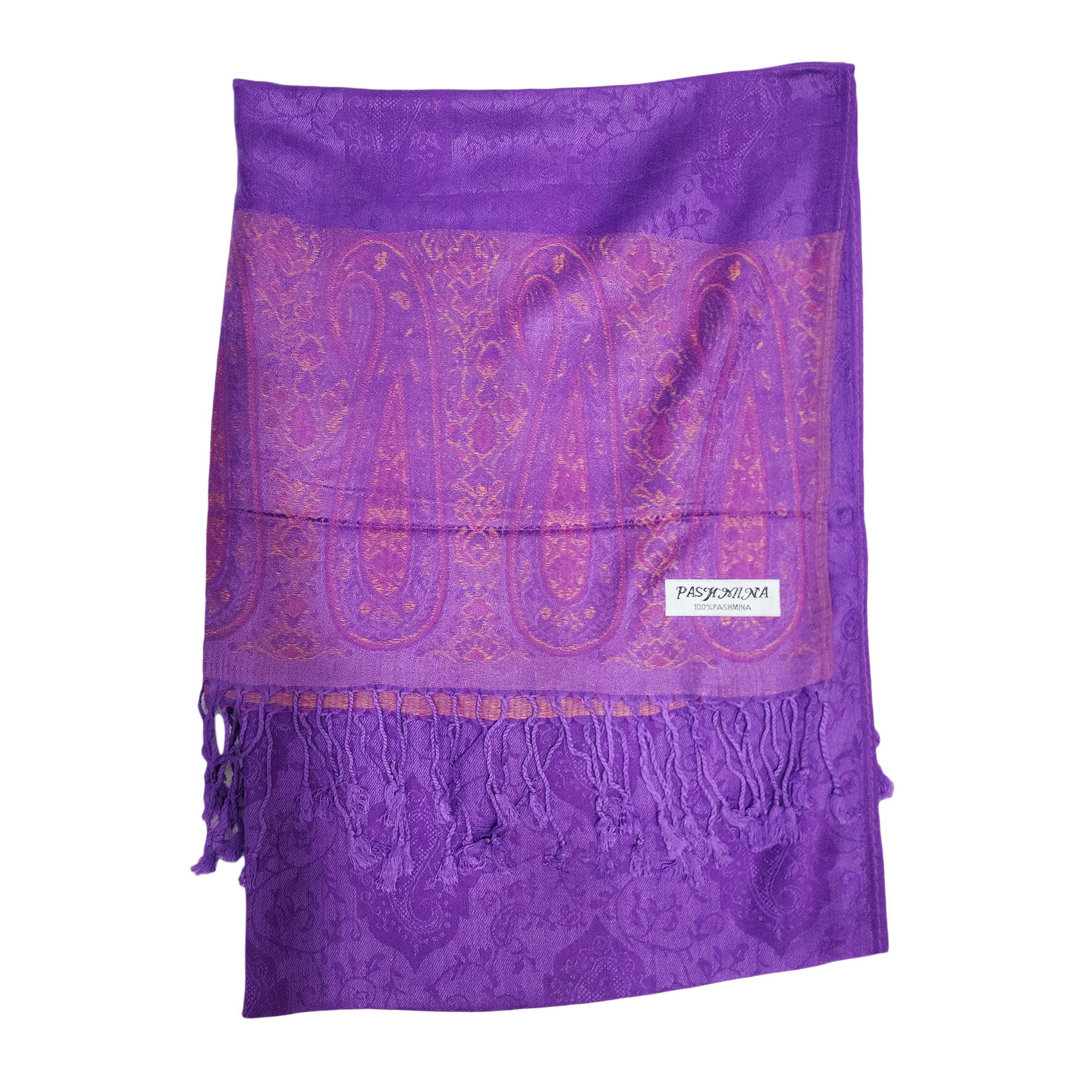 Jamawar Shawl, Nepali Acrylic Shawl, Color purple