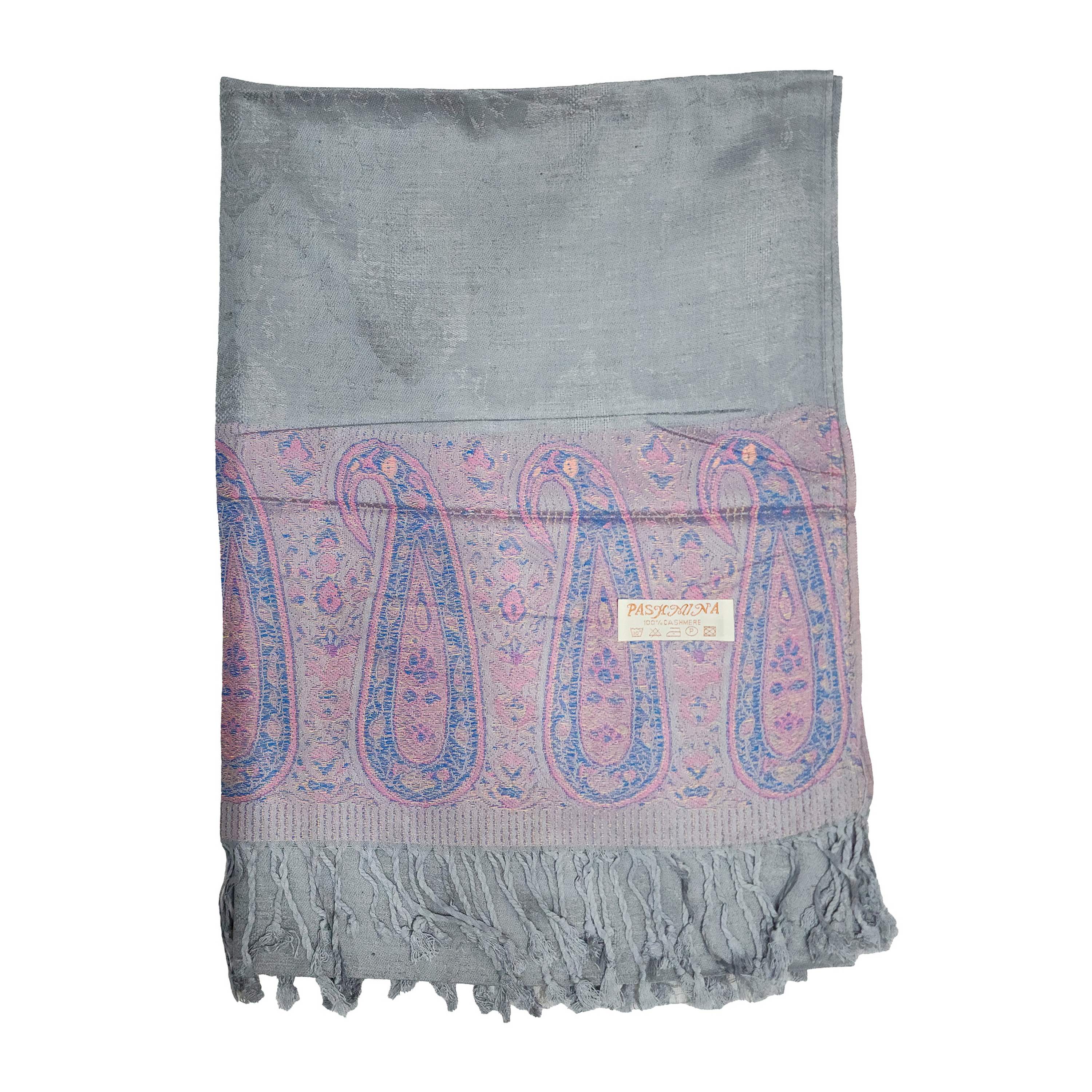 Jamawar Shawl, Nepali Acrylic Shawl, Color gray