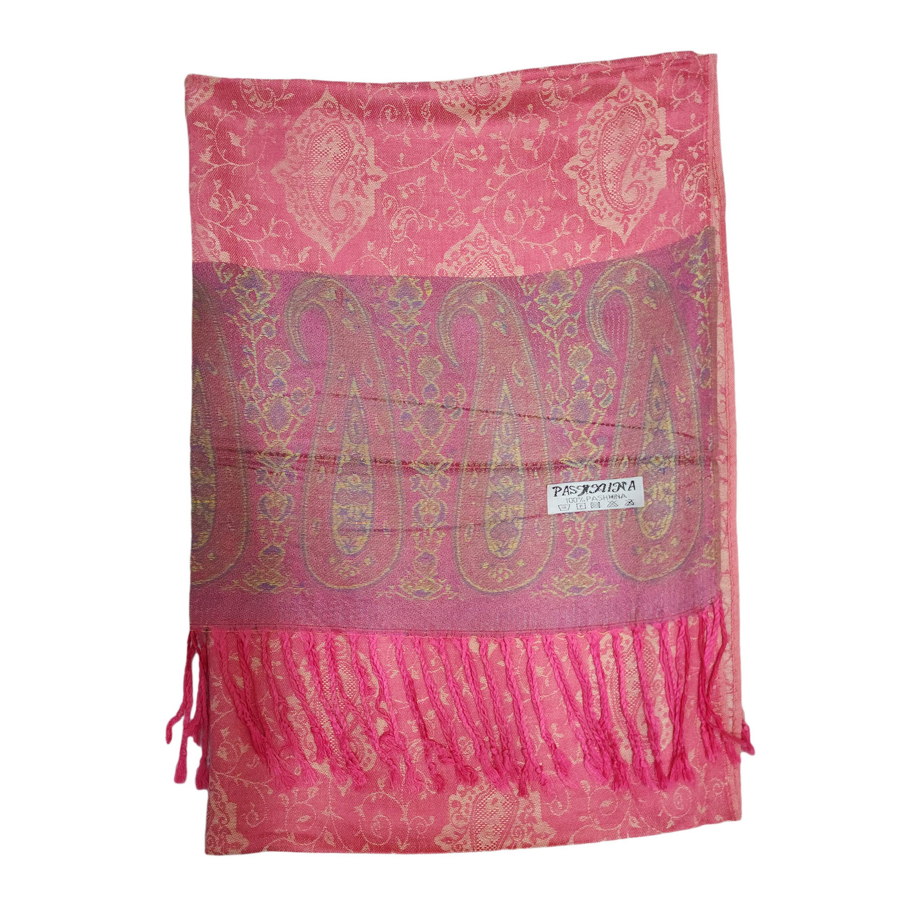 Jamawar Shawl, Nepali Acrylic Shawl, Color pink