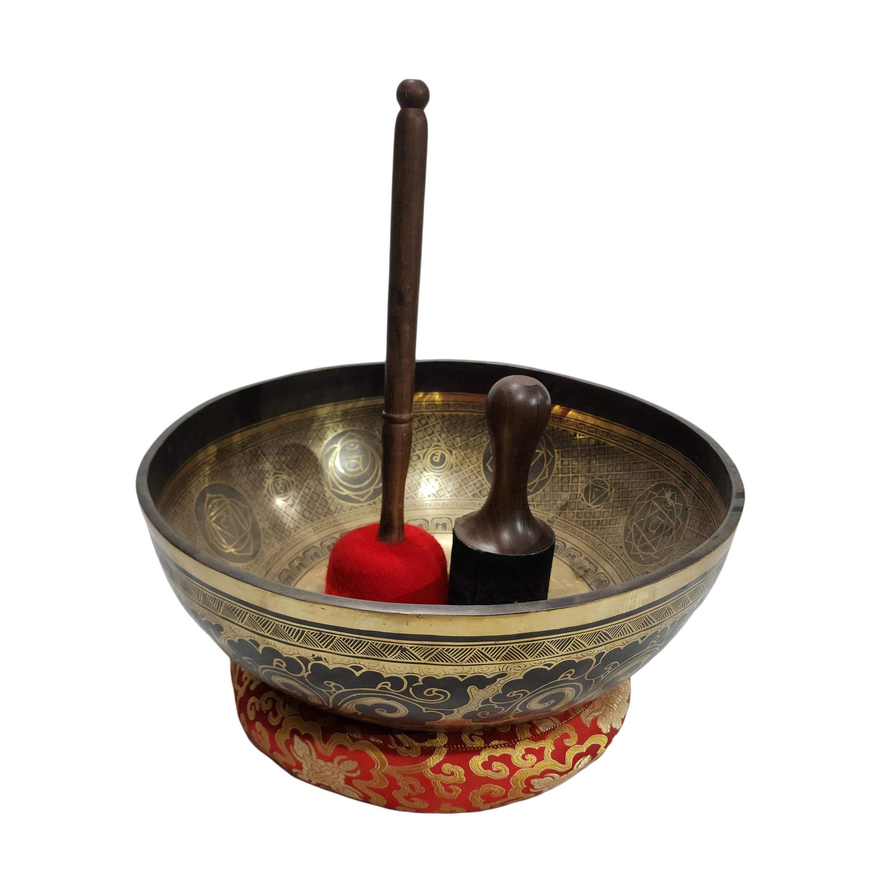 Singing Bowl, Buddhist Hand Beaten, jambati, With Premium Etching Carving, buddha Feet, Foot Singing Bowls