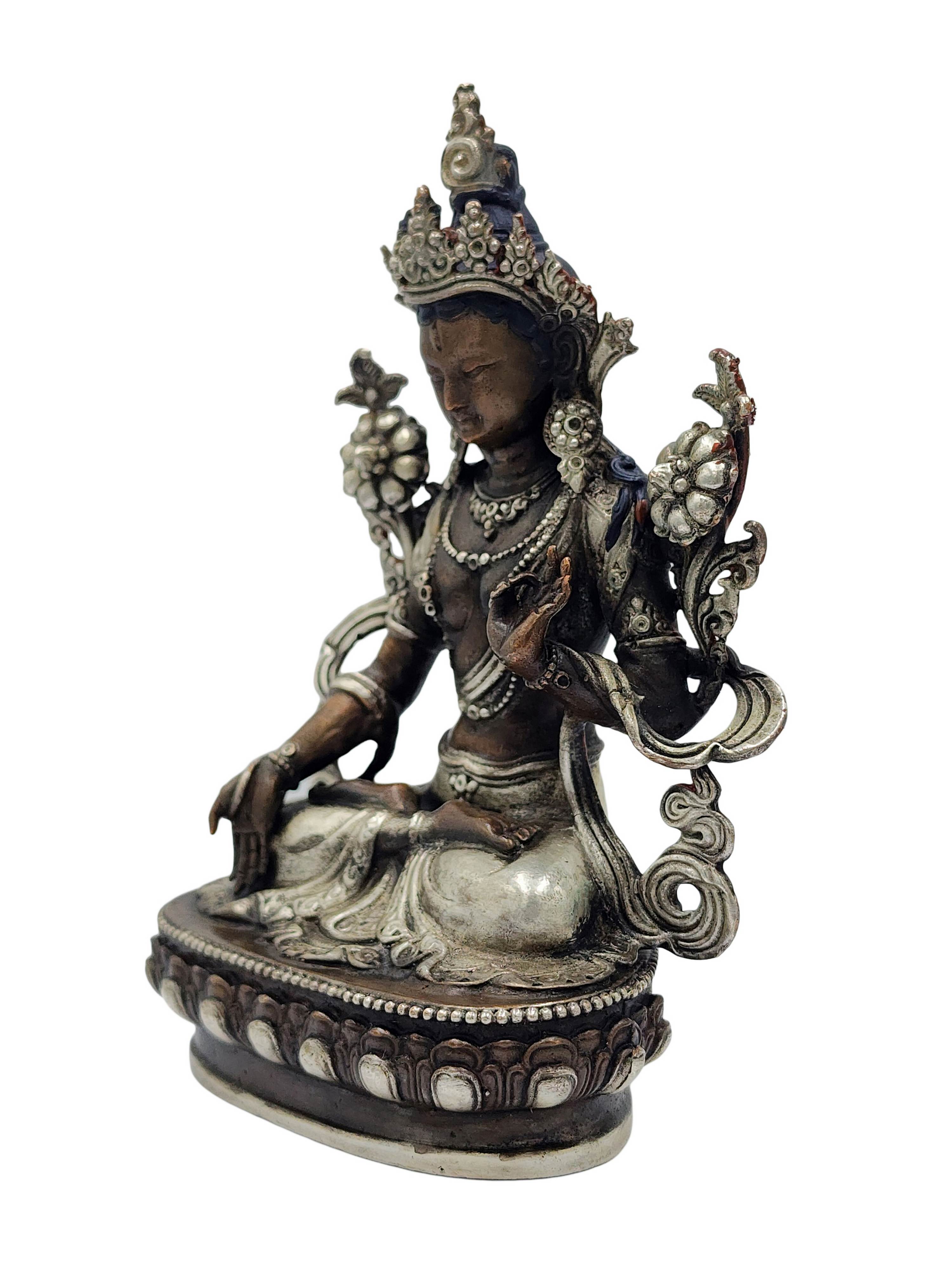 White Tara, Buddhist Miniature Statue, <span Style=