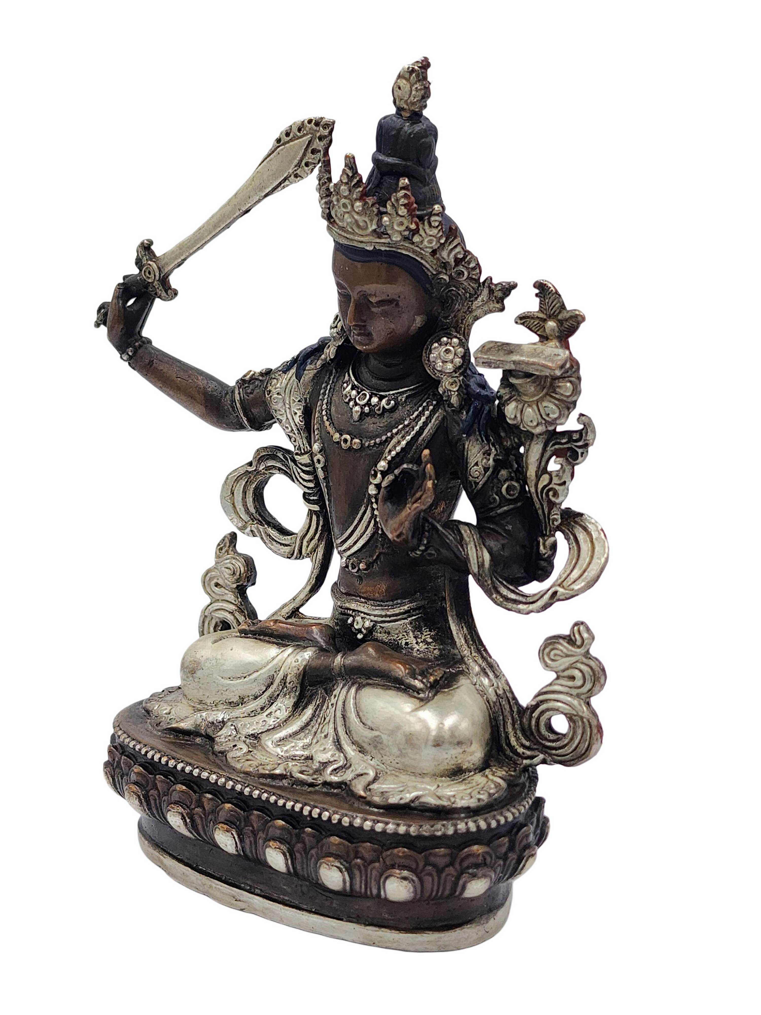 Manjushri, Buddhist Miniature Statue, <span Style=