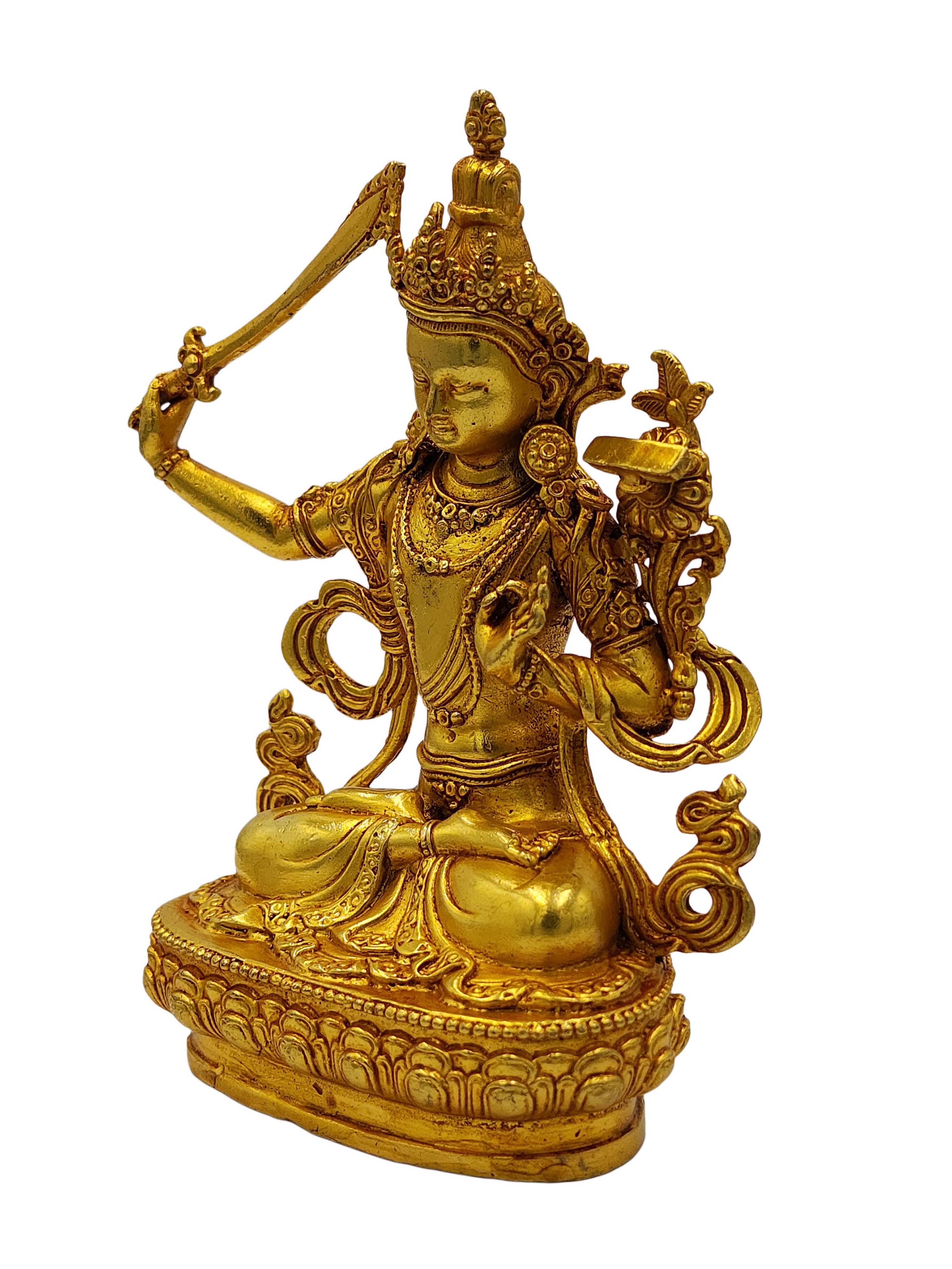 Manjushri, Buddhist Miniature Statue, <span Style=