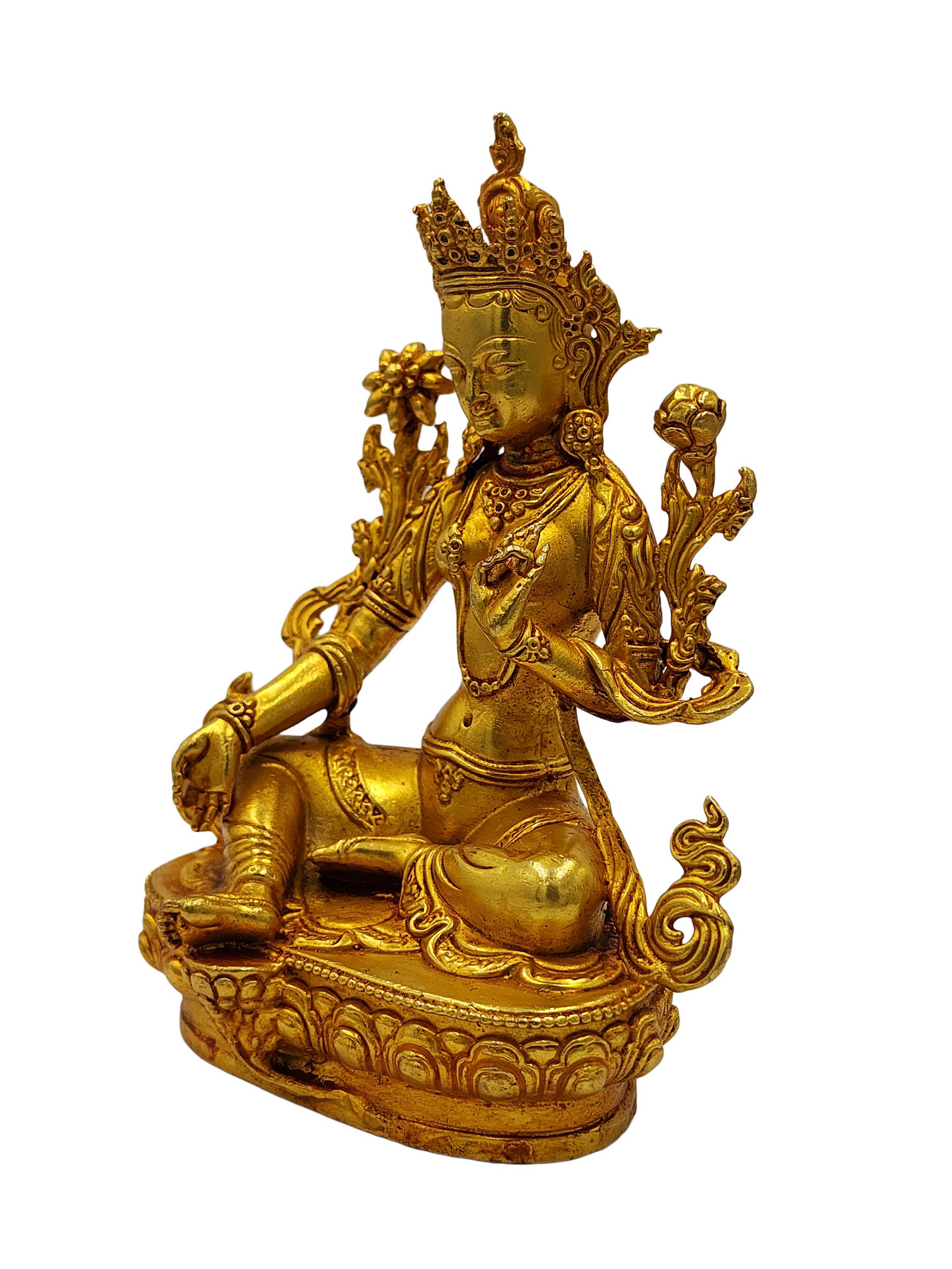 Green Tara, Buddhist Miniature Statue, <span Style=