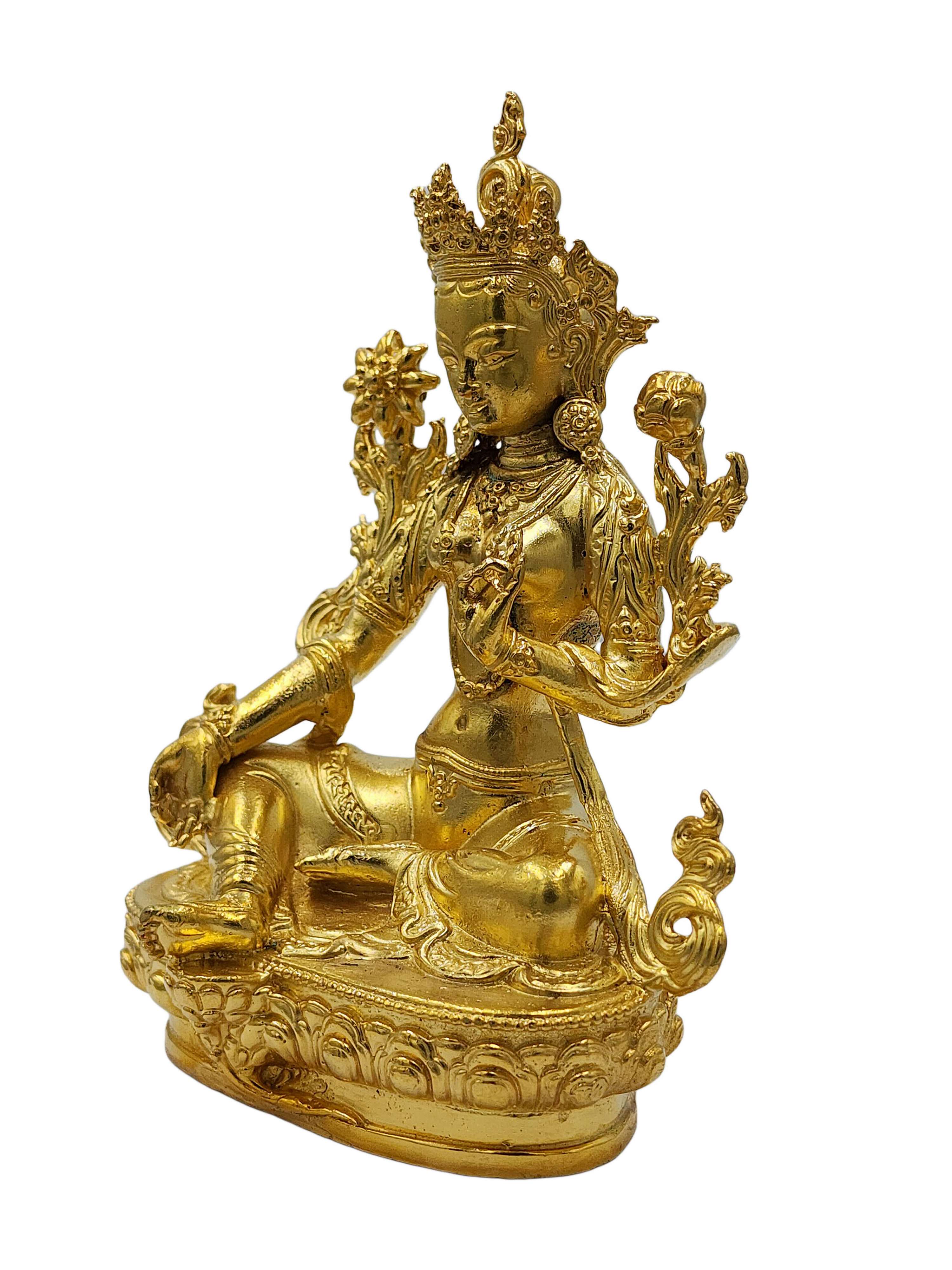 Green Tara, Buddhist Miniature Statue, <span Style=