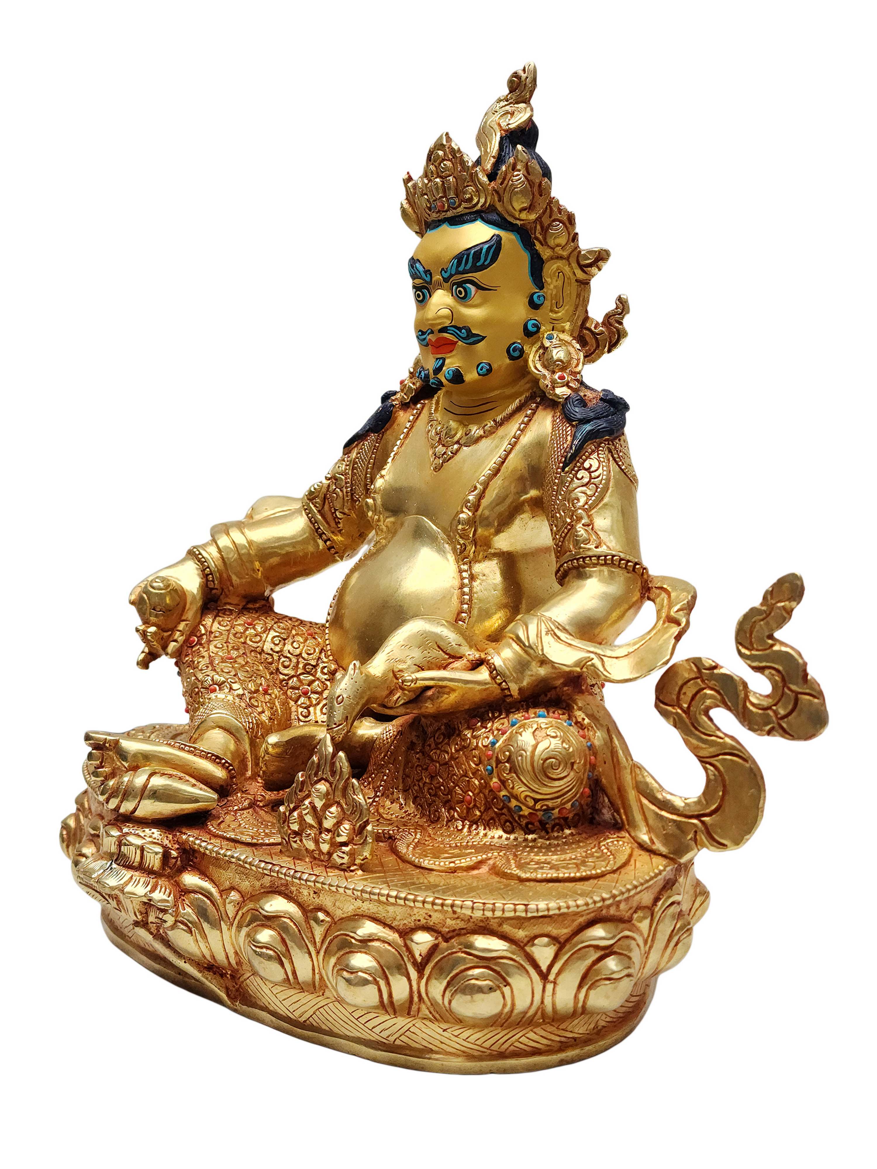 Yellow Jambhala, Buddhist Handmade Statue, <span Style=