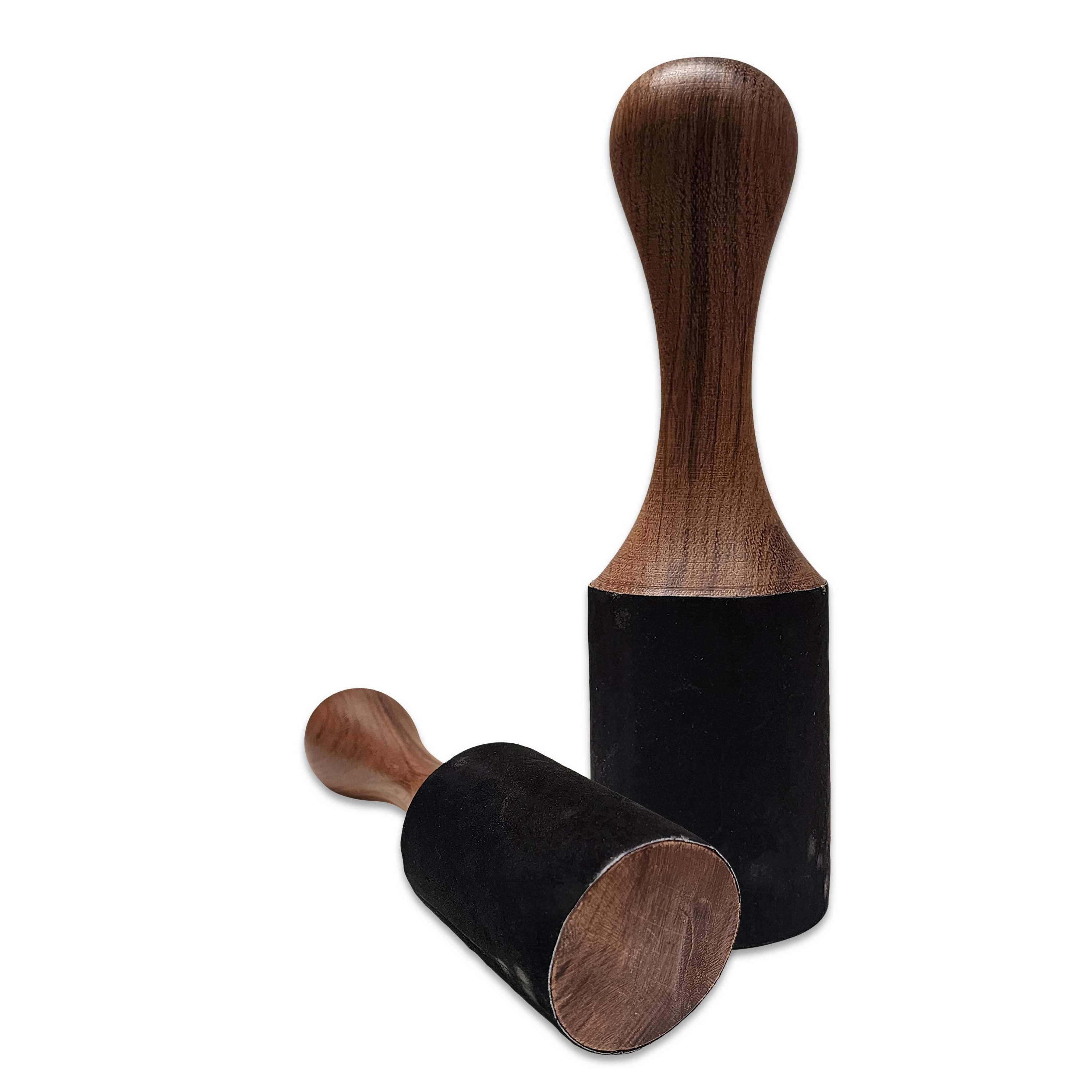 Singing Bowl Accessories, Wooden And Leather, Stroking And Playing Mallet, Large