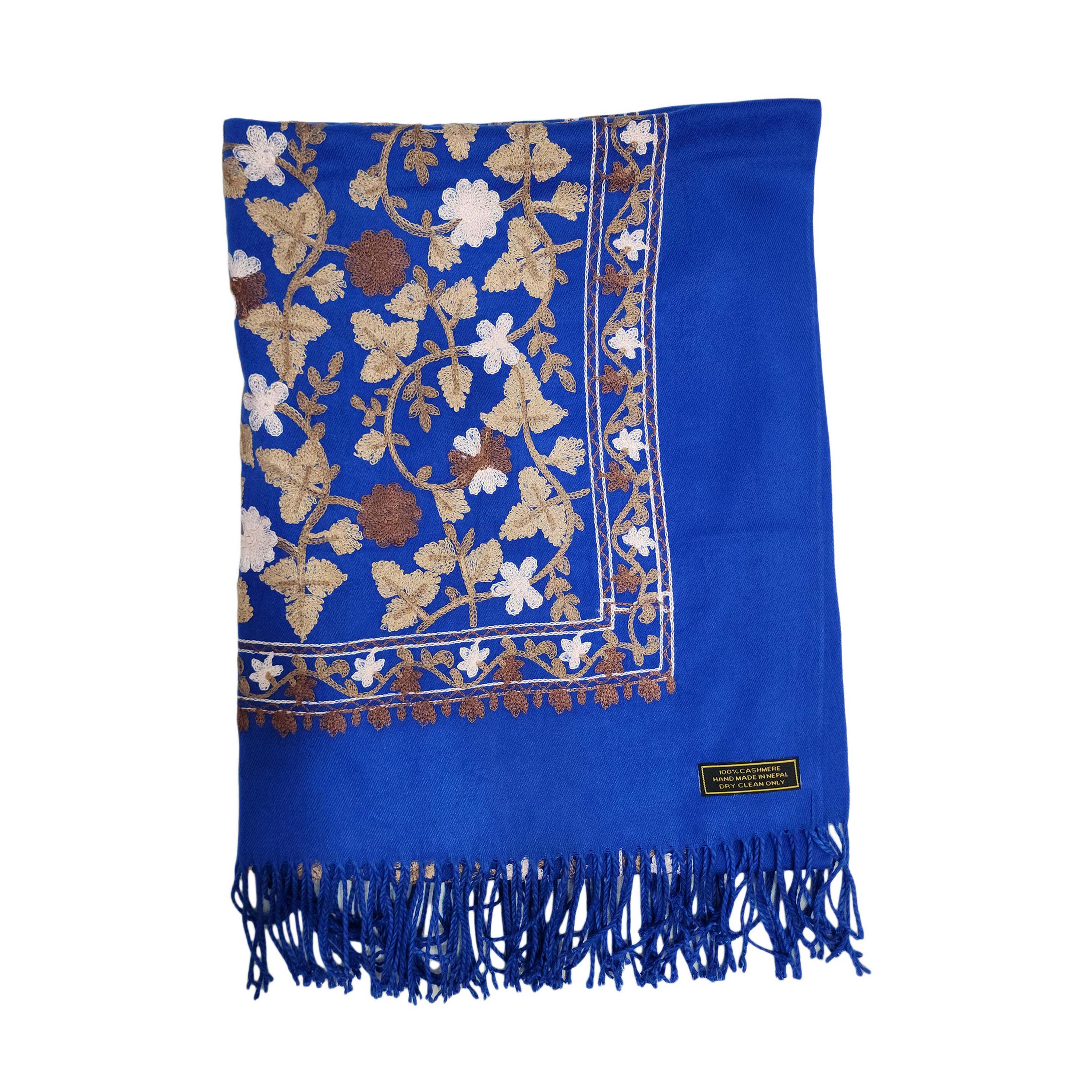 Desigener Shawl, Thick Nepali Shawl, With Heavy Embroidery, Color blue