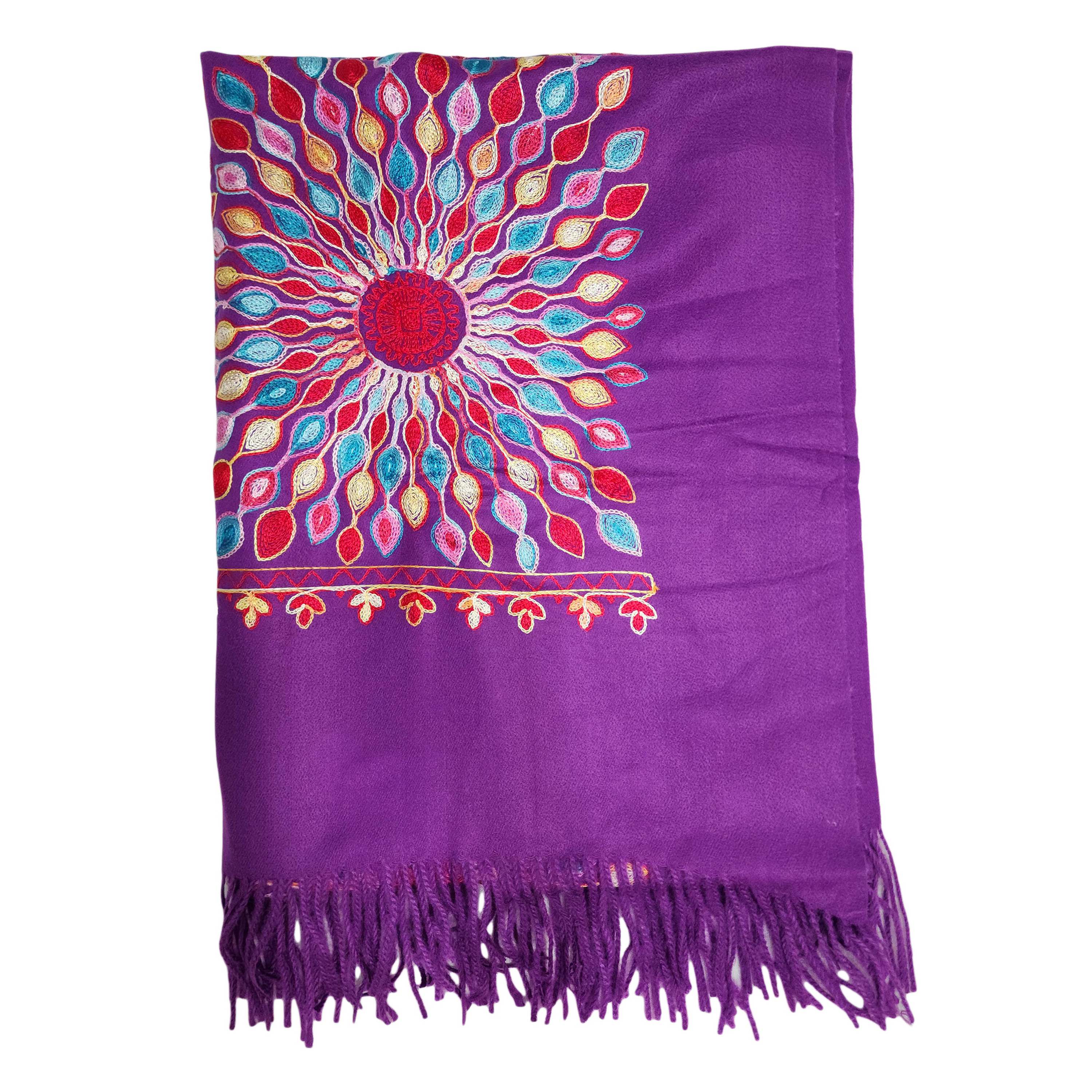 Desigener Shawl, Thick Nepali Shawl, With Heavy Embroidery, Color purple