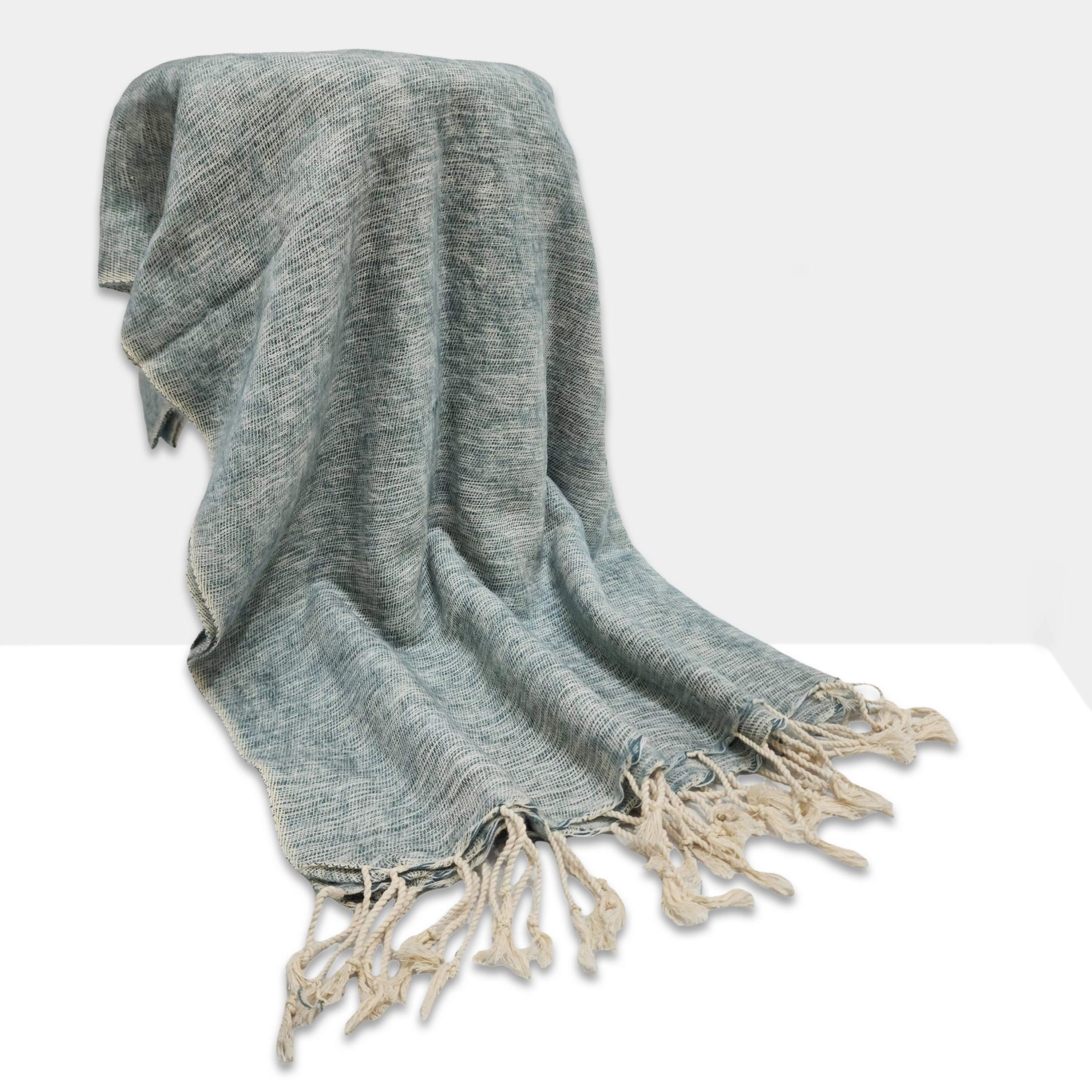 Yak Wool Blanket, Nepali Acrylic Hand Loom Blanket, Color gray