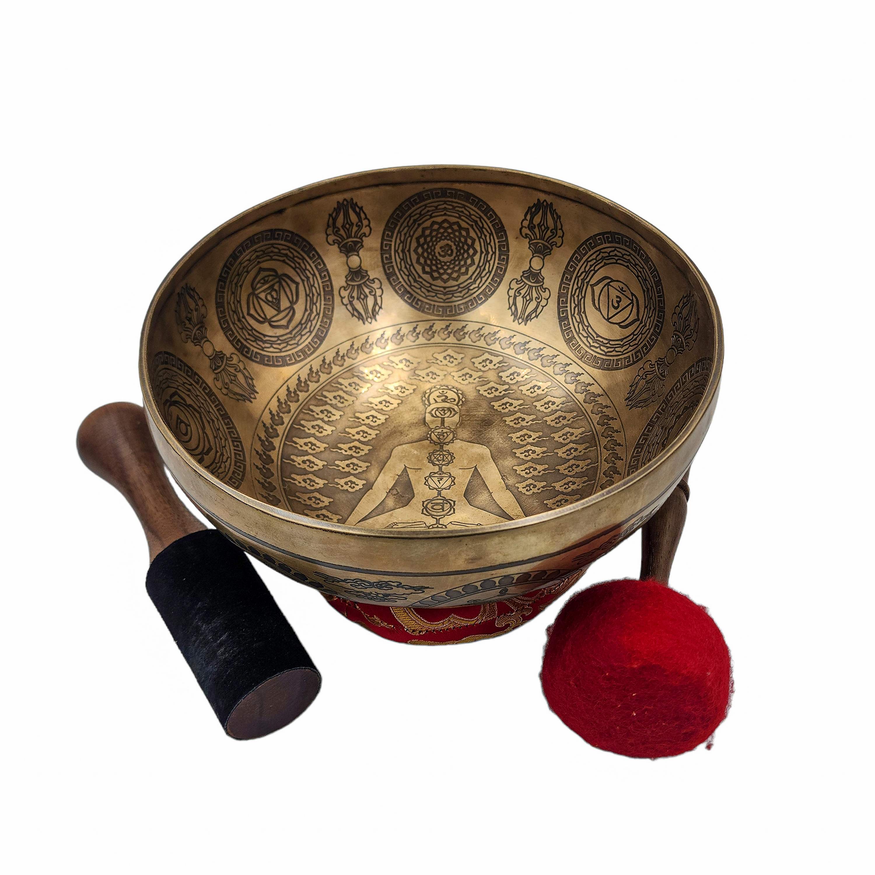 Jambati Singing Bowl, Buddhist Hand Beaten, <span Style=