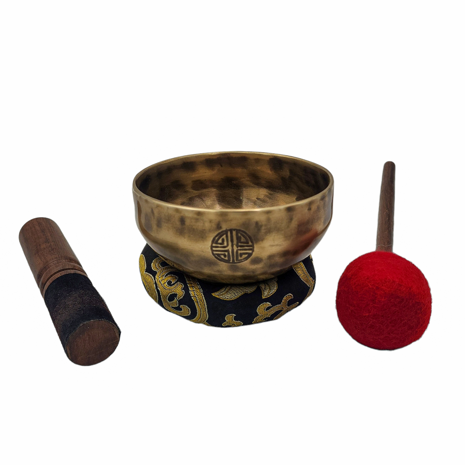 Singing Bowl, Buddhist Hand Beaten, Moon Carved, Antique Finishing