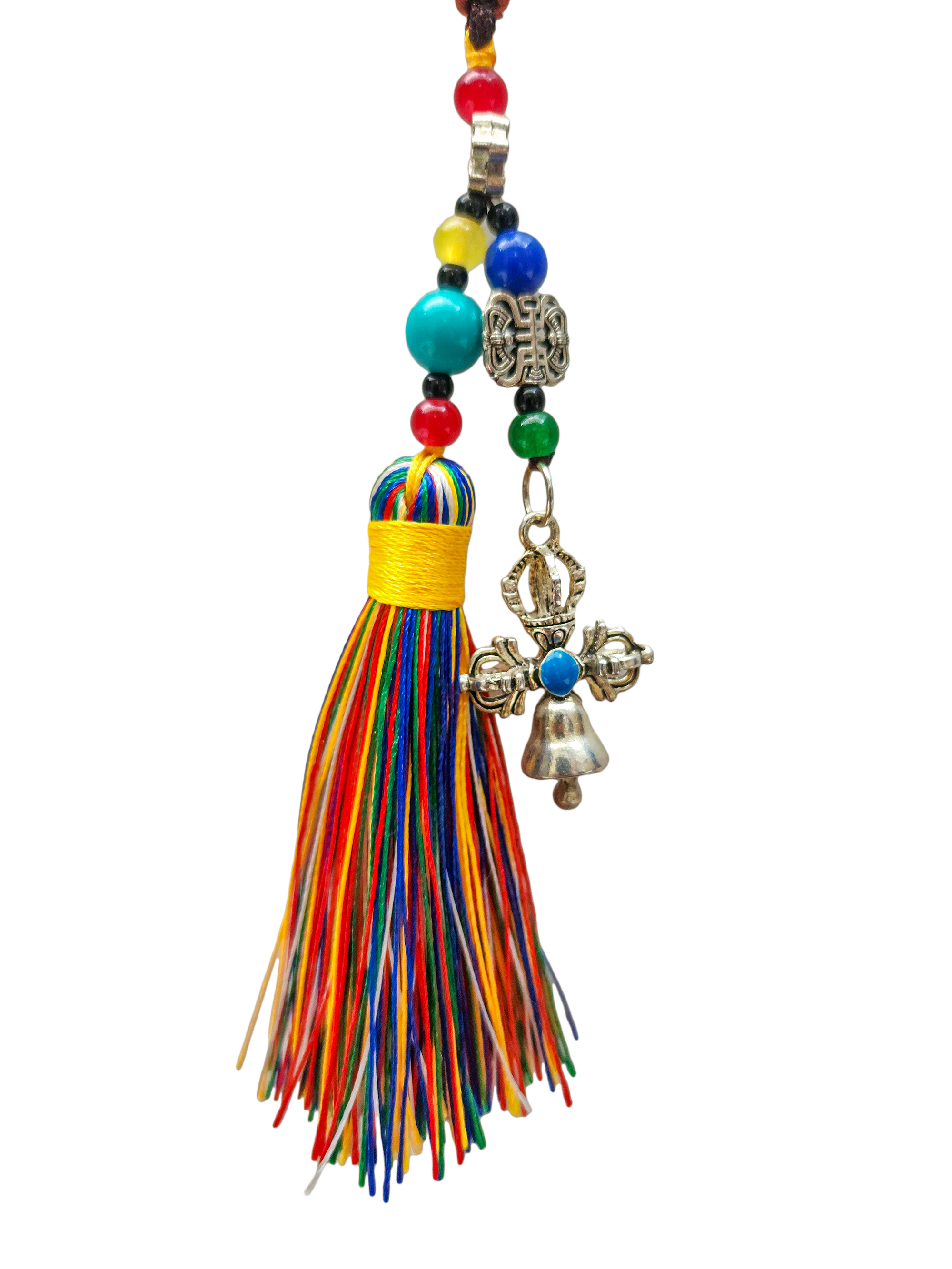 Buddhist Ritual Amulet Hanging With Bell And Dorje, For Wall, Altar, Bags And Keyring