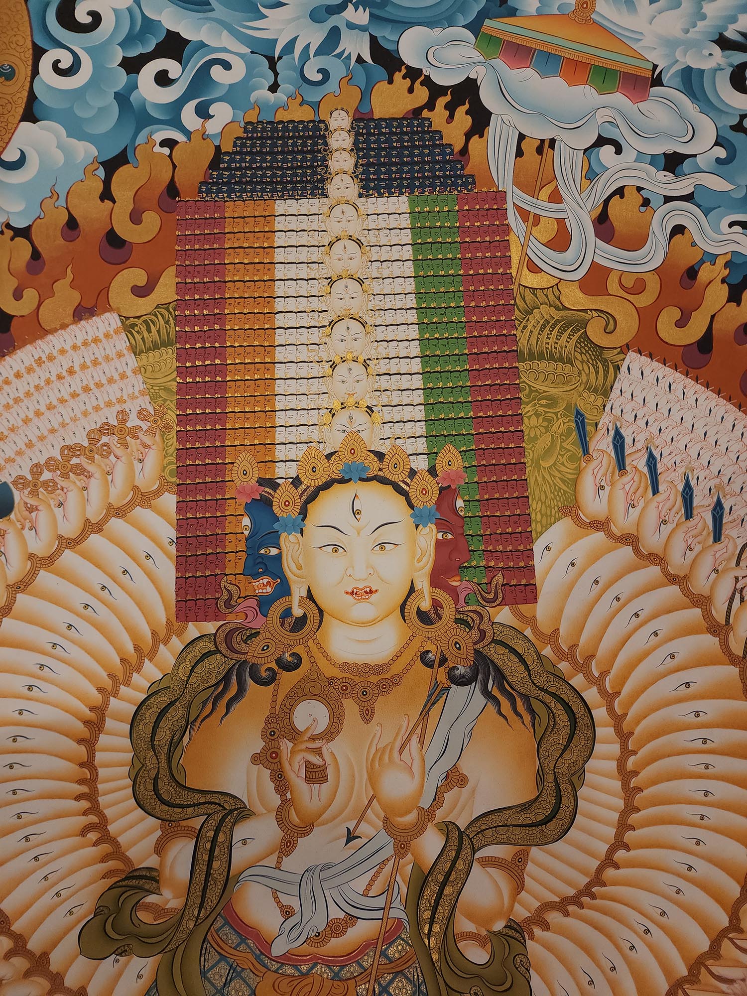 Sitatapatra Thangka, Tibetan Buddhist Art, Hand Painted, <span Style=