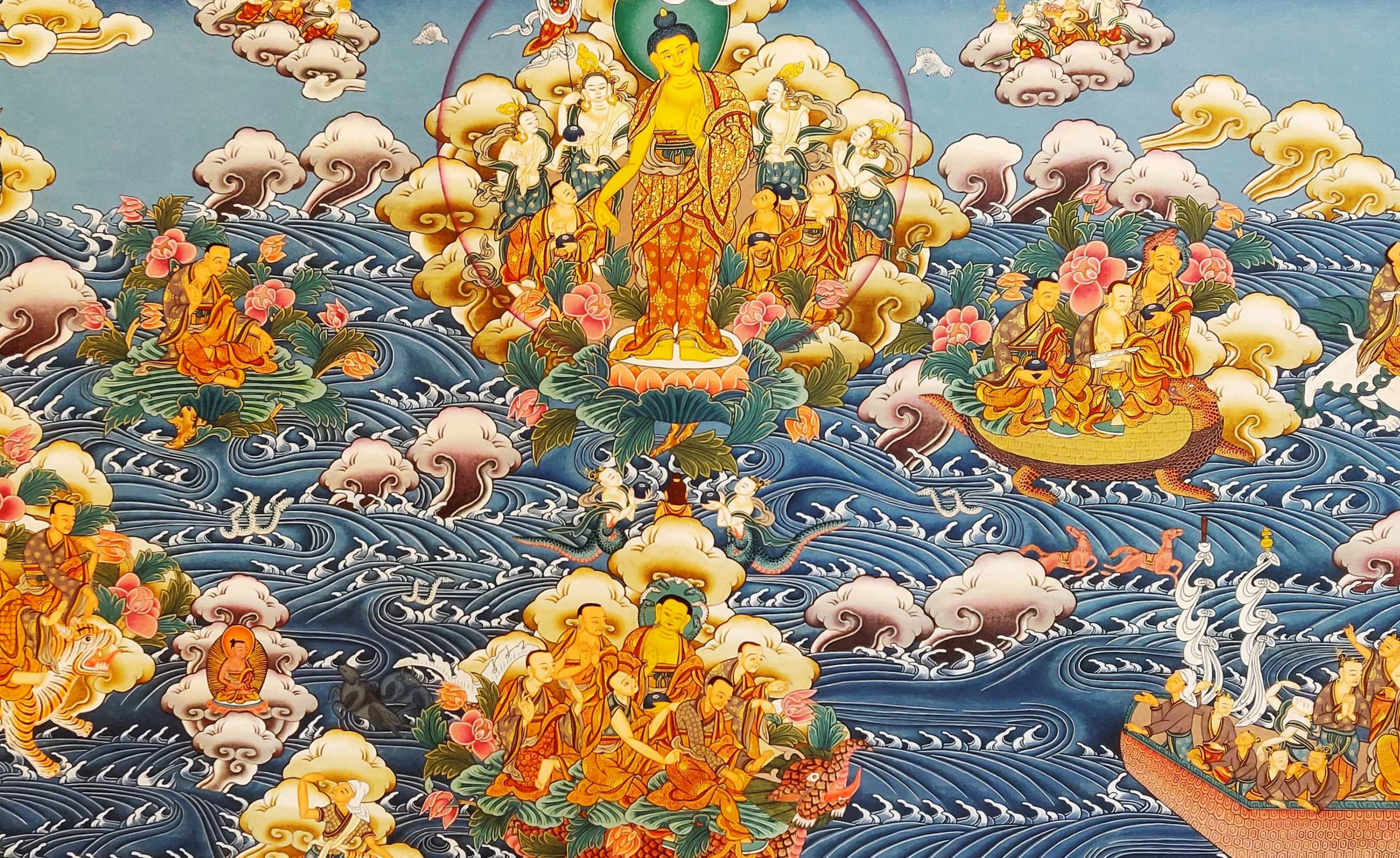 Pani Buddha Thangka, Tibetan Buddhist Art, Hand Painted, <span Style=