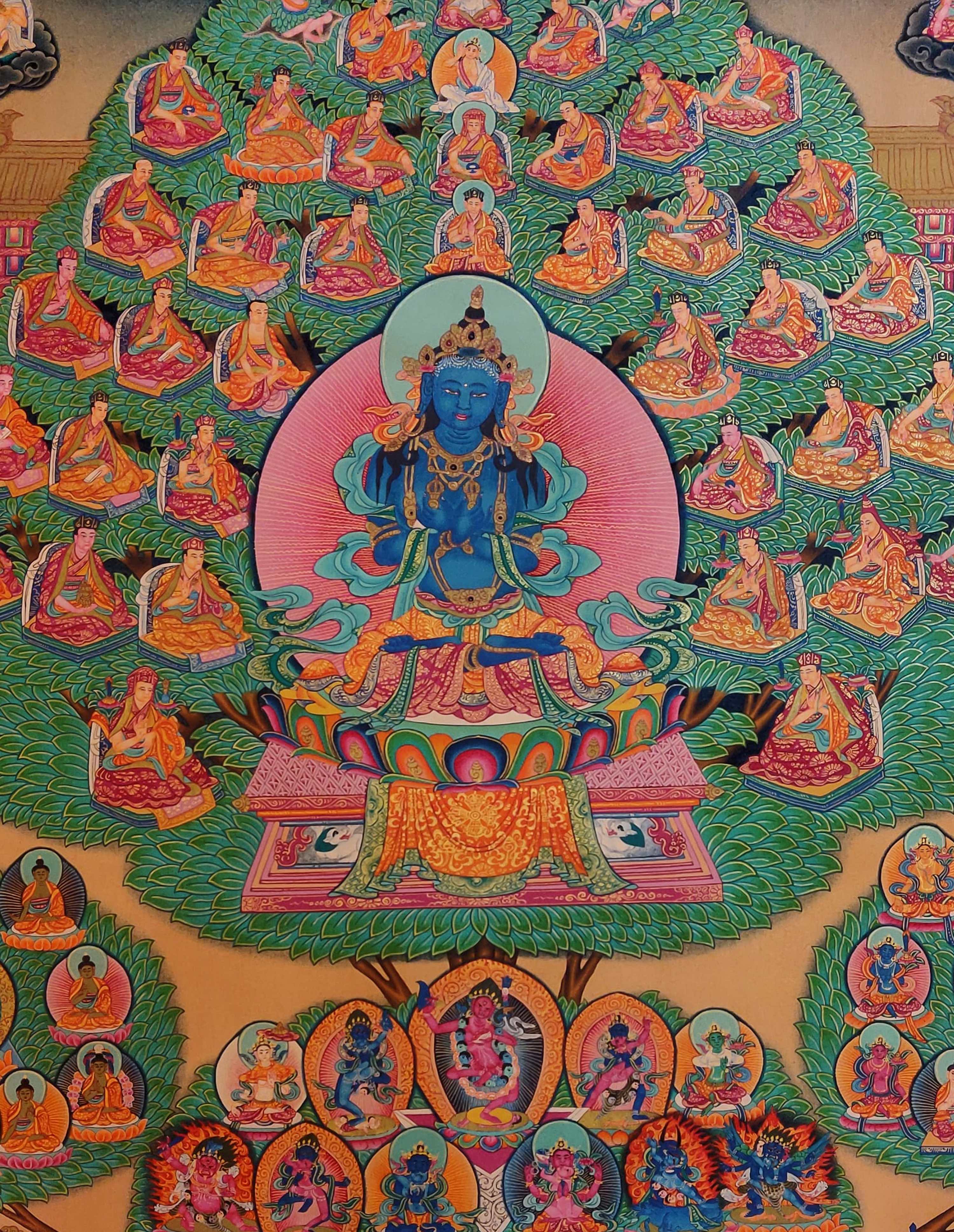 Vajradhara Thangka, Tibetan Buddhist Art, Hand Painted, <span Style=