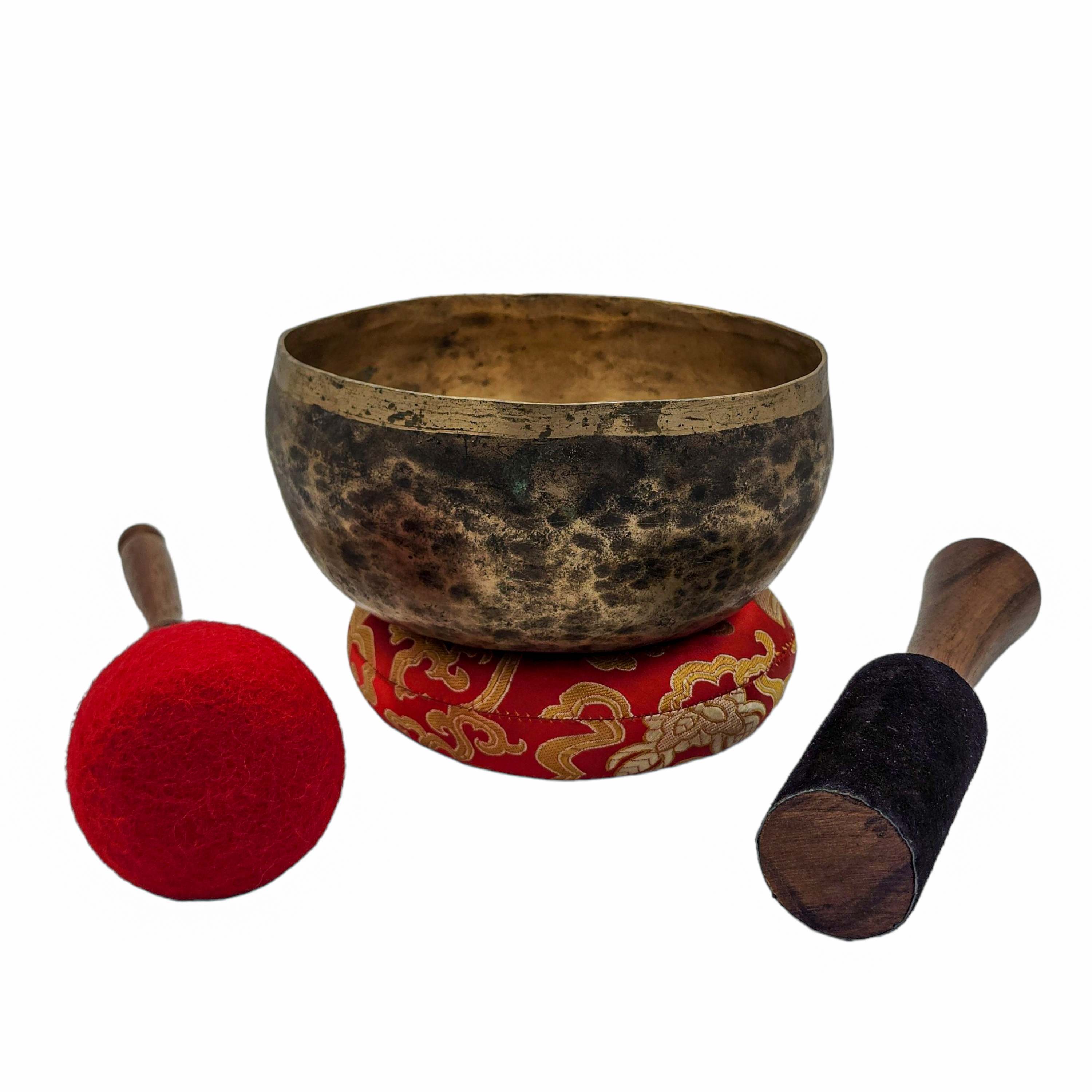 Kopre Singing Bowl, Buddhist Hand Beaten, Antique Finishing