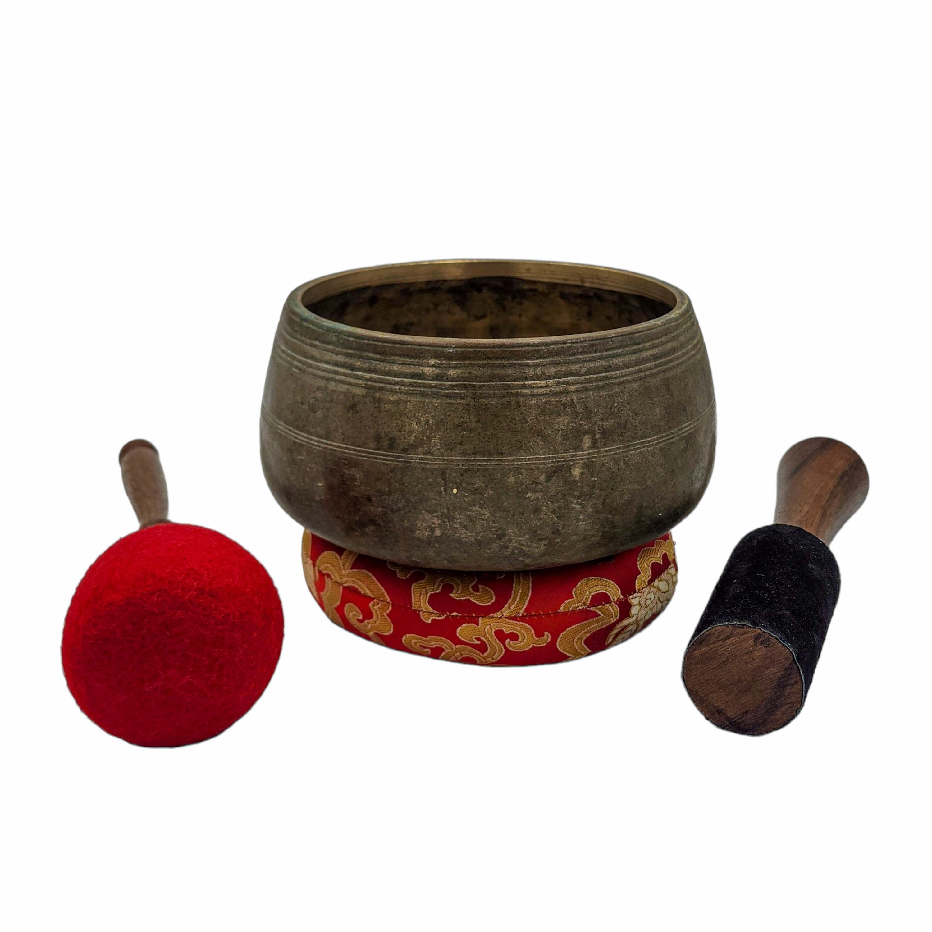 Mani Singing Bowl, Buddhist Hand Beaten, Antique Finishing