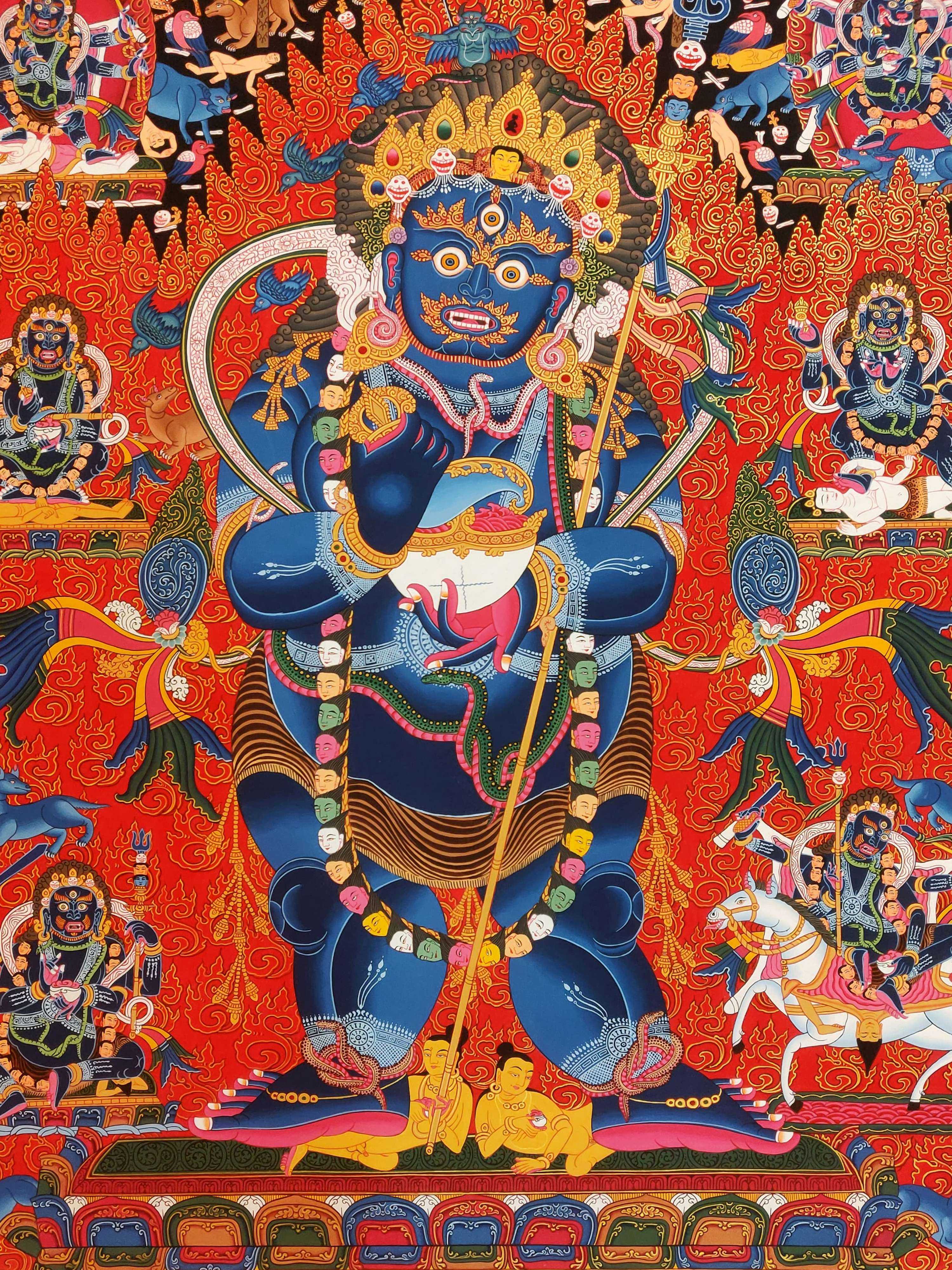 Mahakala Panjaranatha Thangka, Tibetan Buddhist Art, Hand Painted, <span Style=