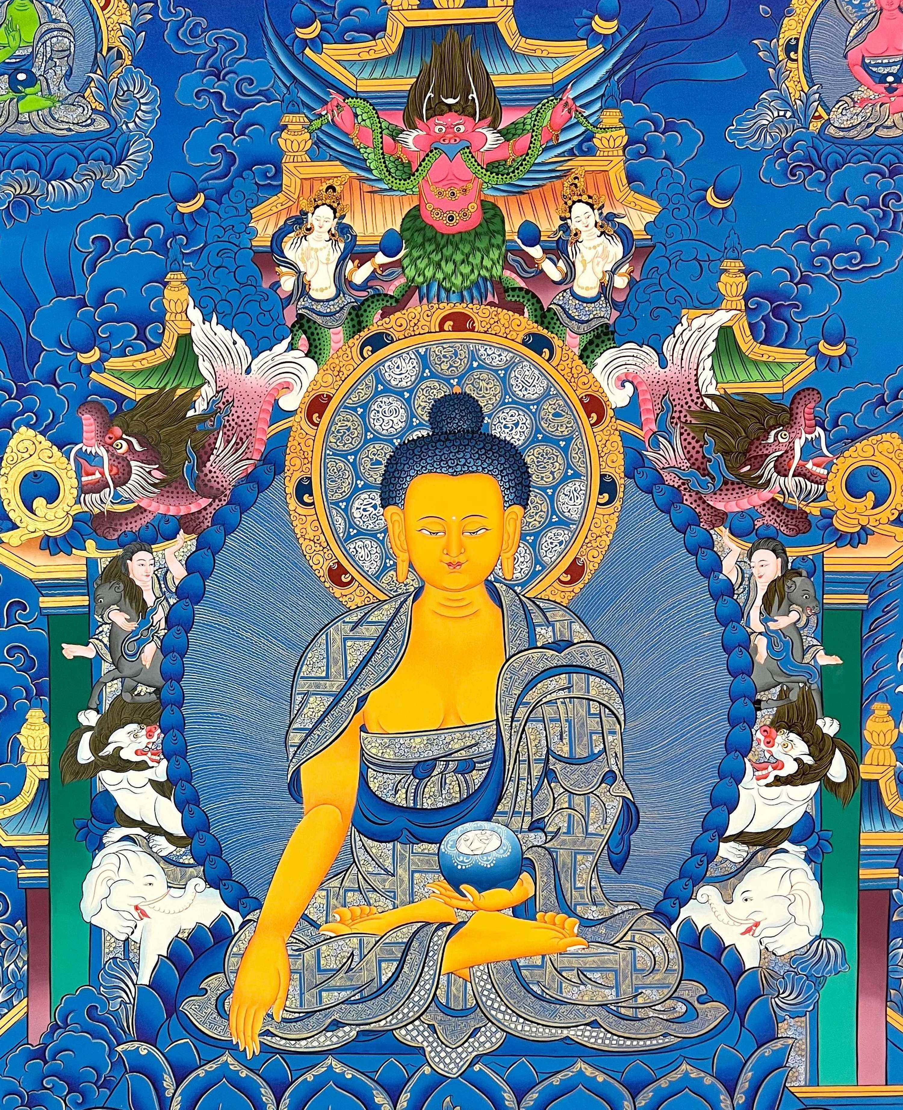 Shakyamuni Buddha Thangka, Tibetan Buddhist Art, Hand Painted, <span Style=