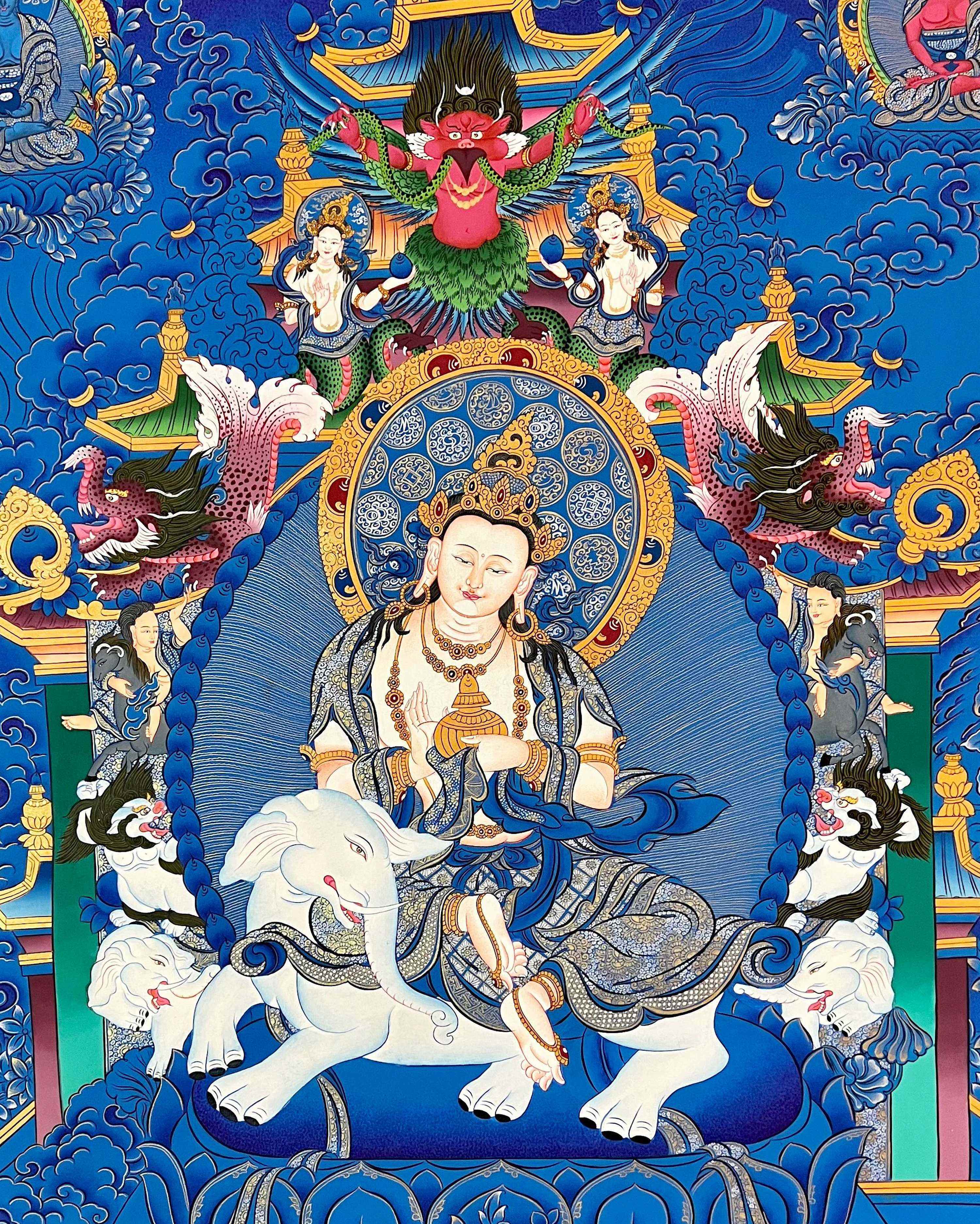 Bodhisattva Thangka, Tibetan Buddhist Art, Hand Painted, <span Style=
