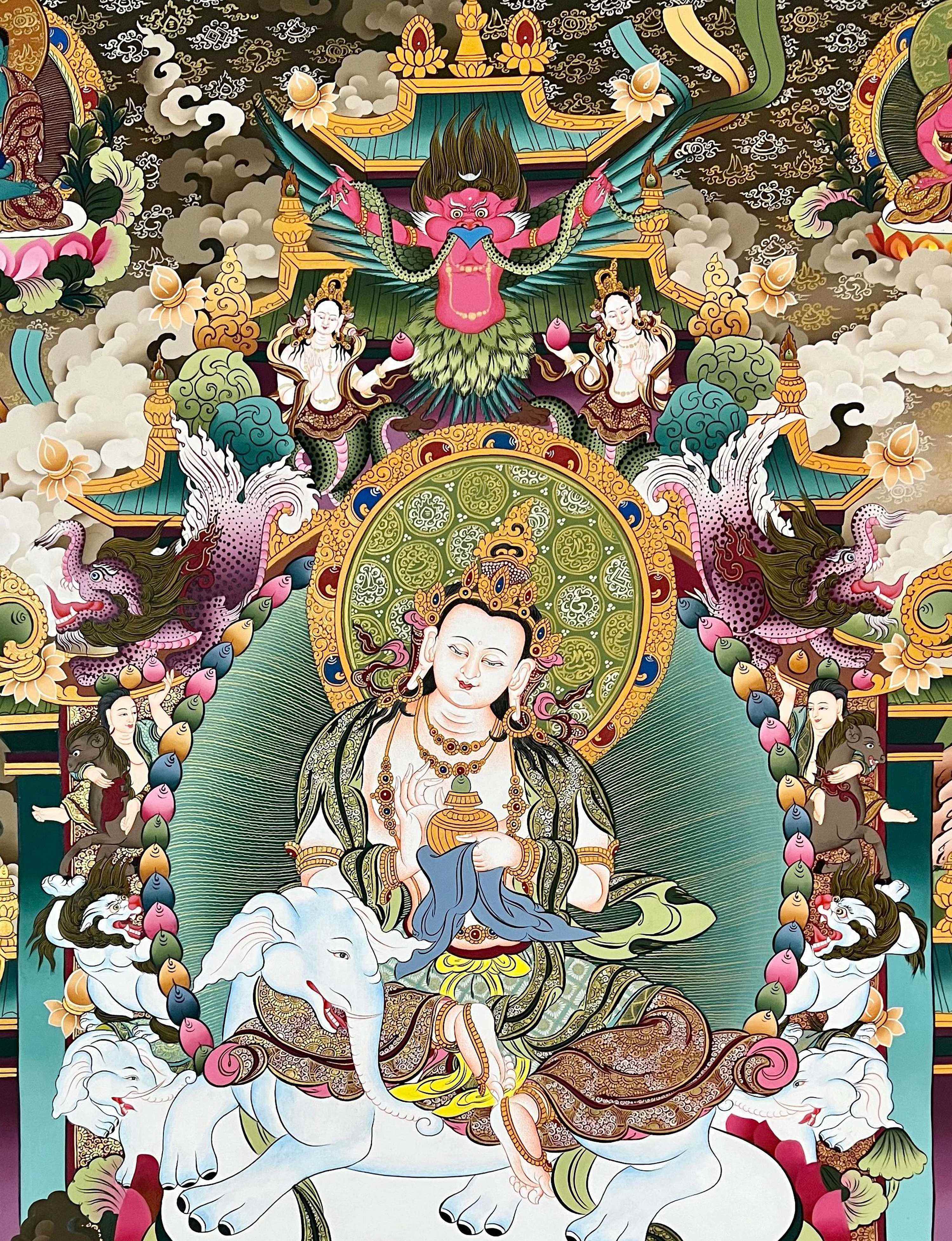 Bodhisattva Thangka, Tibetan Buddhist Art, Hand Painted, <span Style=