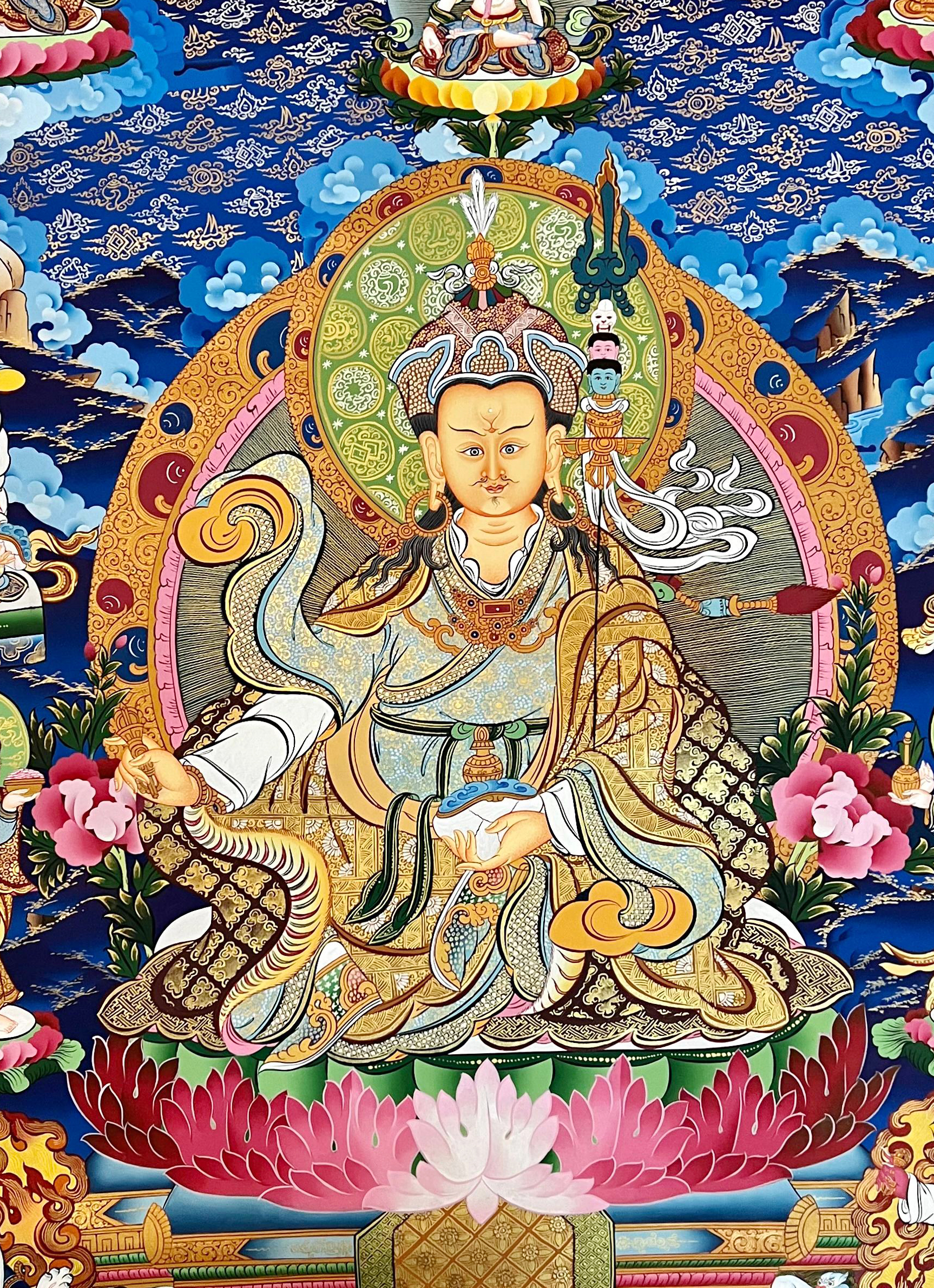 Padmasmabhava Thangka, Tibetan Buddhist Art, Hand Painted, <span Style=