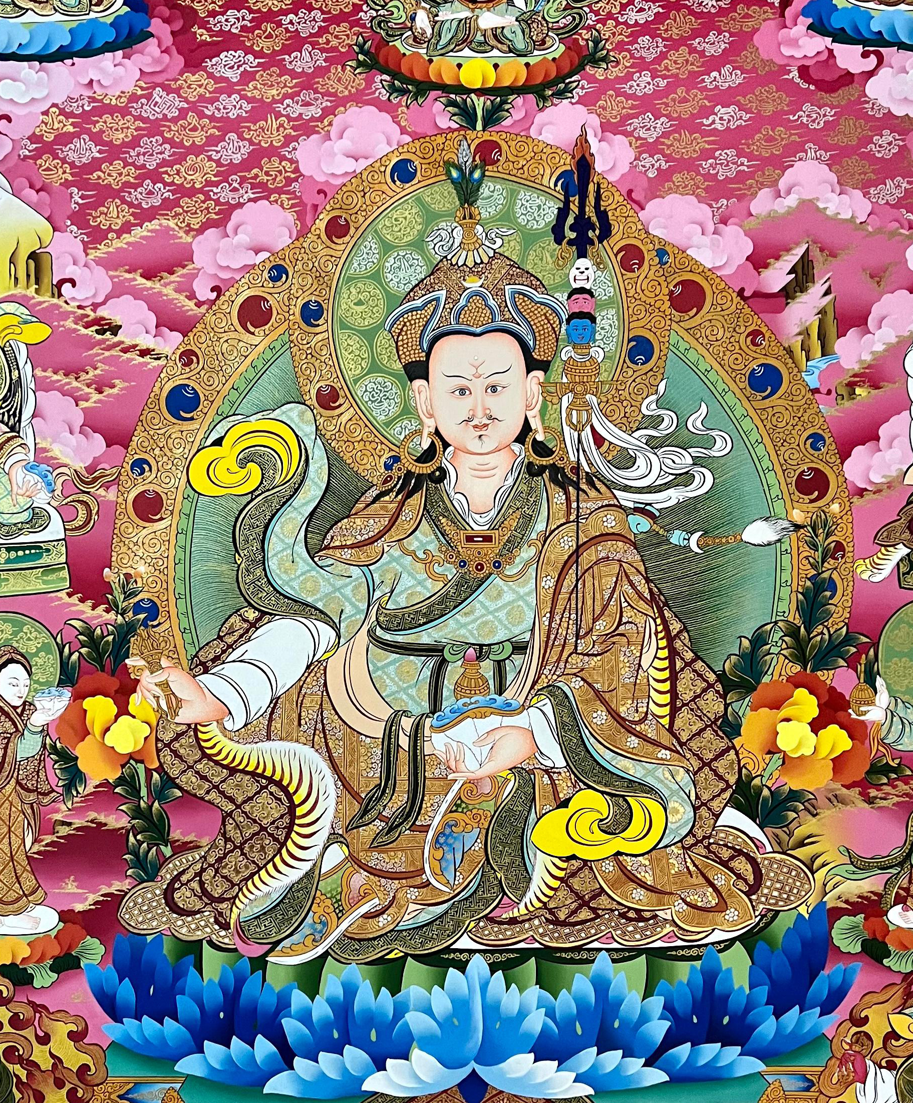 Padmasmabhava Thangka, Tibetan Buddhist Art, Hand Painted, <span Style=