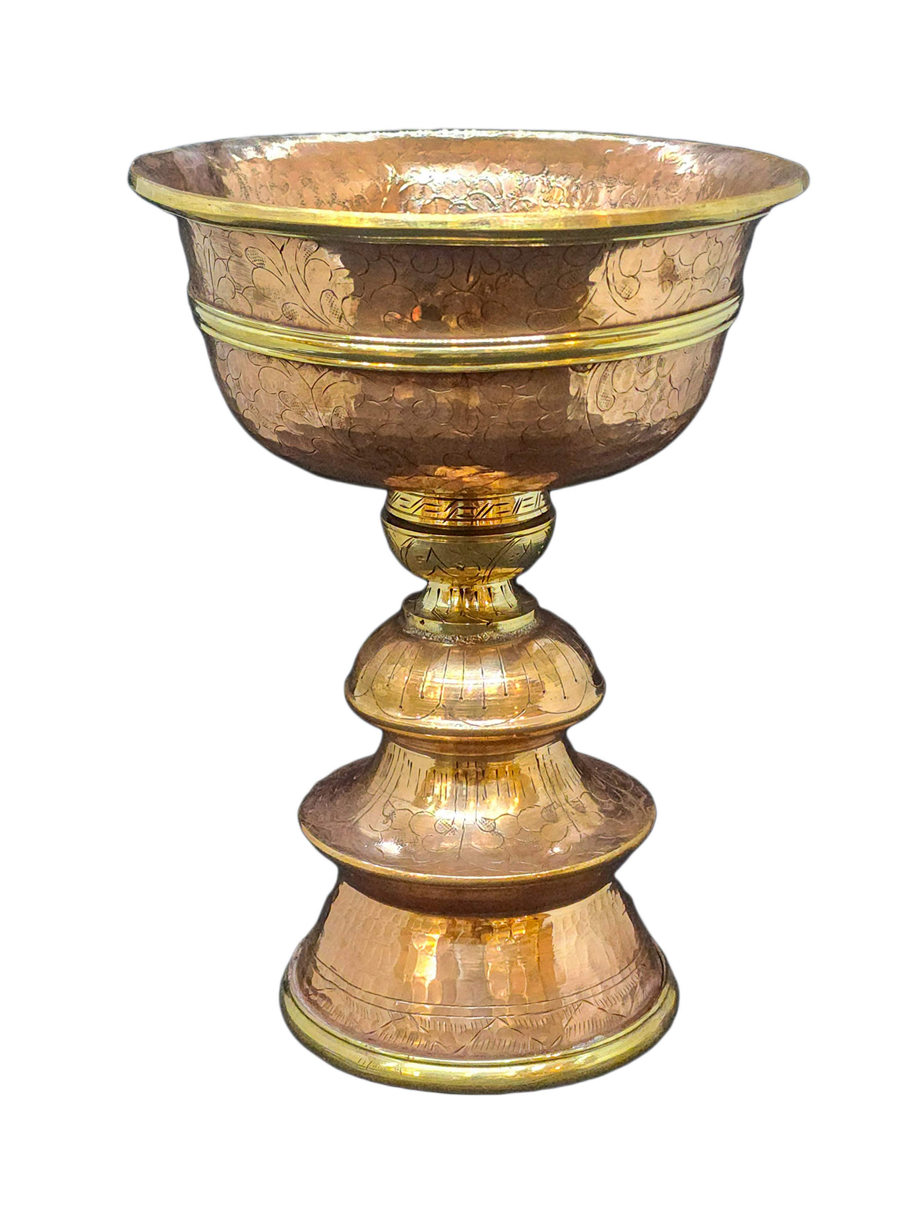 Copper Butter Lamp, Buddhist Ritual Items