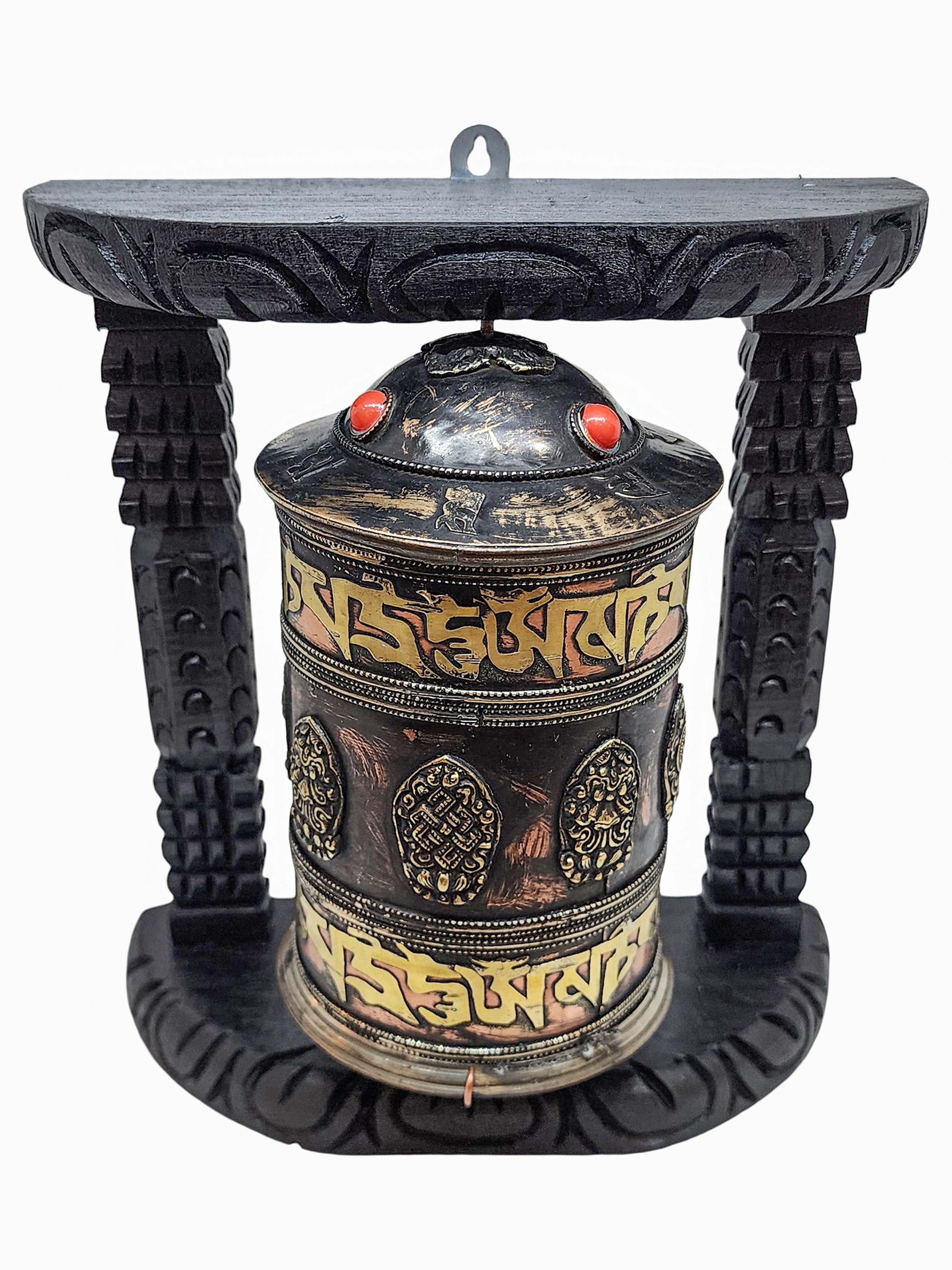 Buddhist Handmade Wall Prayer Wheel <span Style=