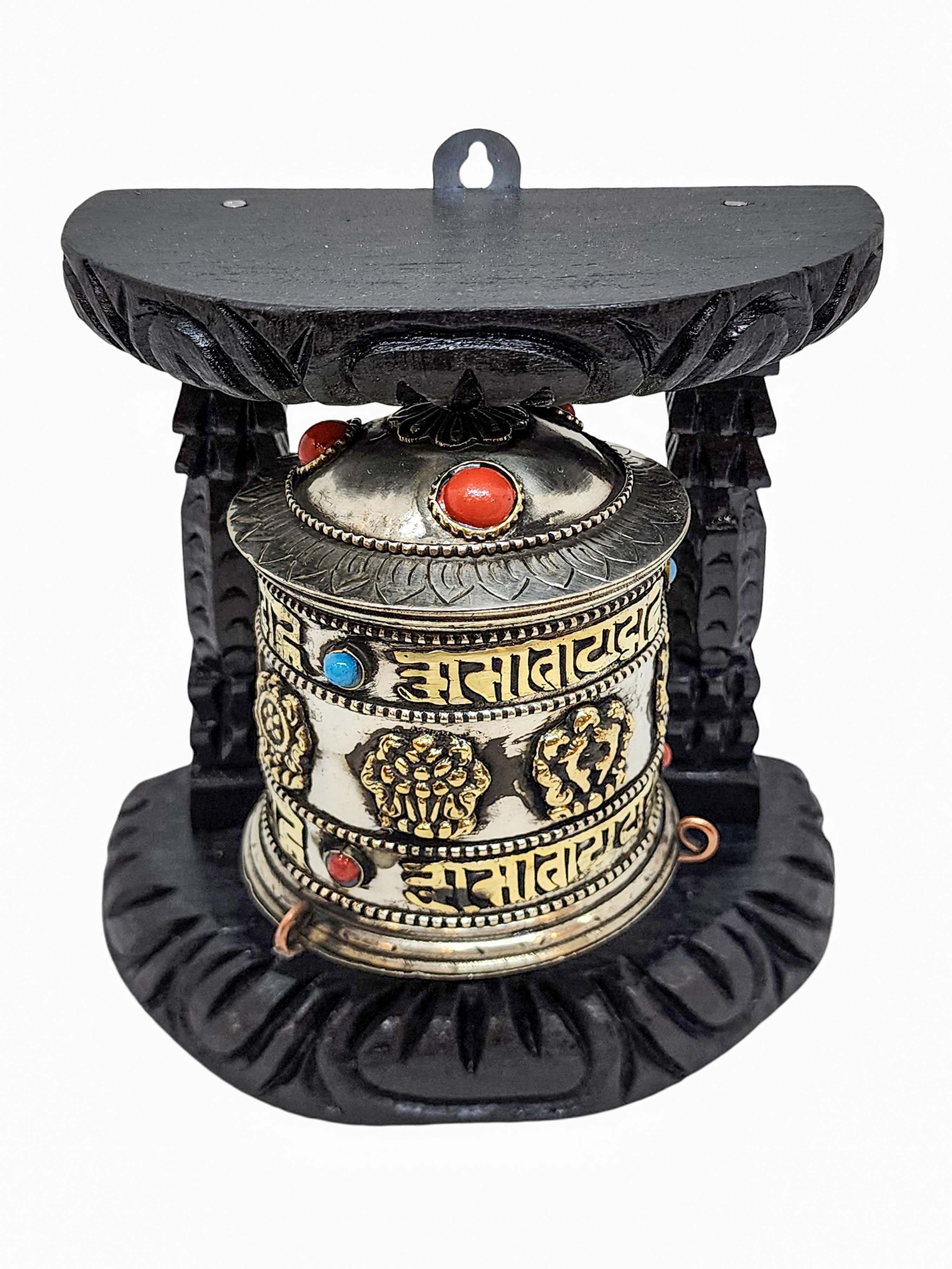 Buddhist Handmade Wall Prayer Wheel <span Style=