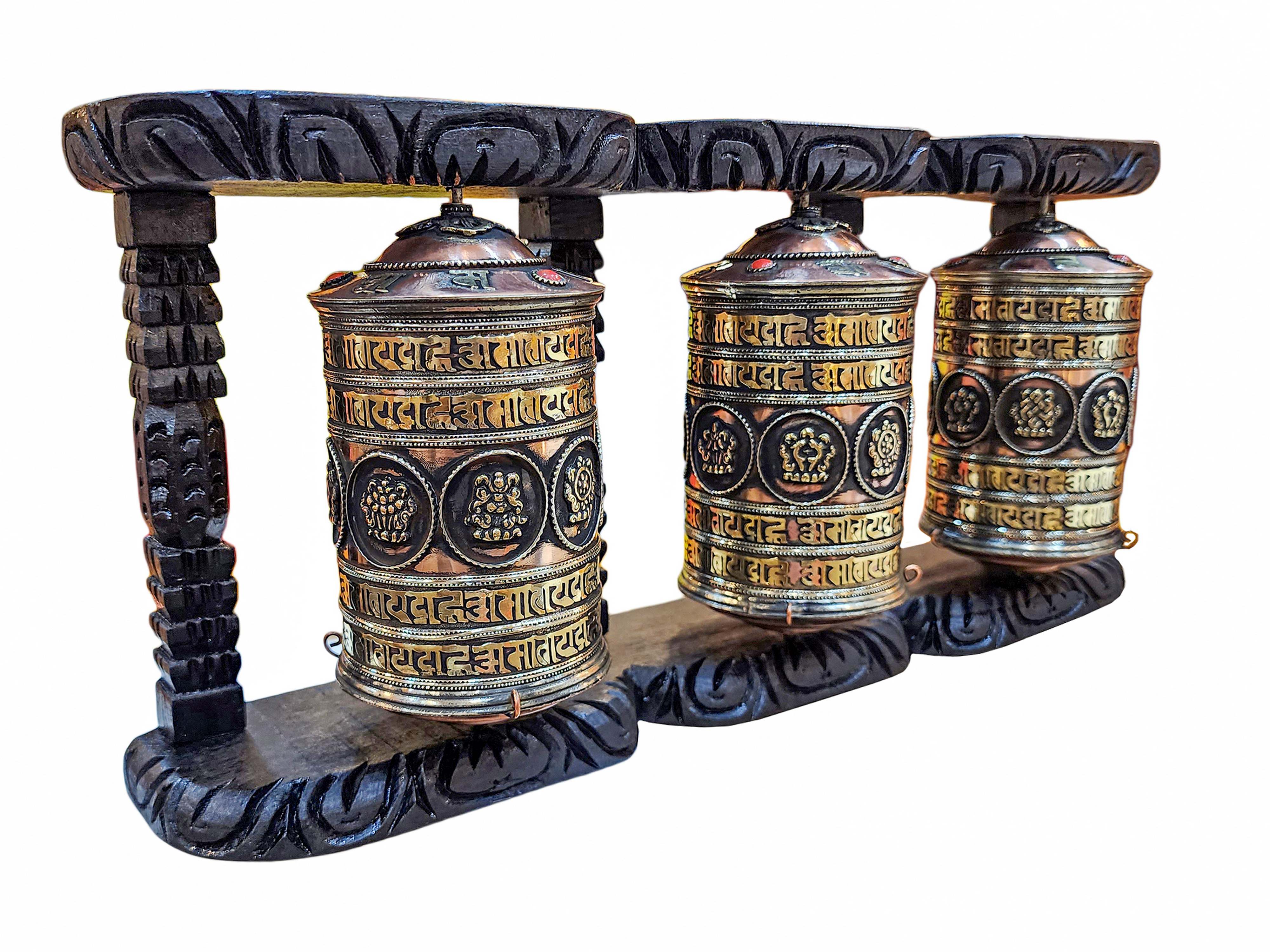 Buddhist Handmade Wall Prayer Wheel <span Style=