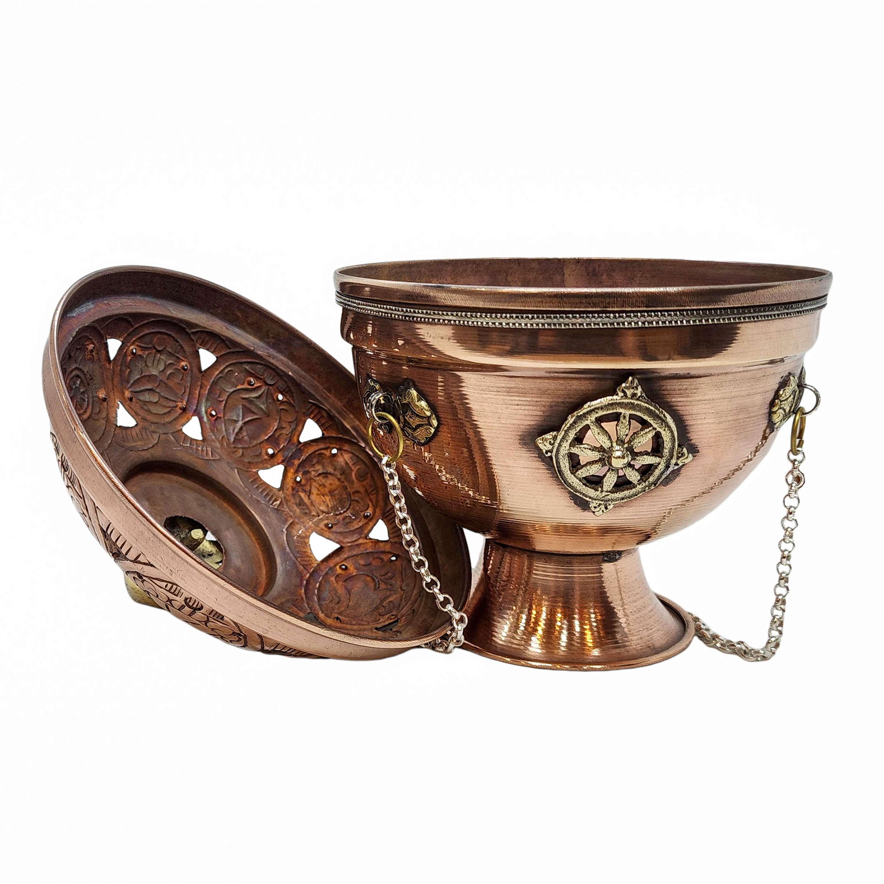 Incense Burner Of Copper With deep Carving, hanging & Swinging, high Quality