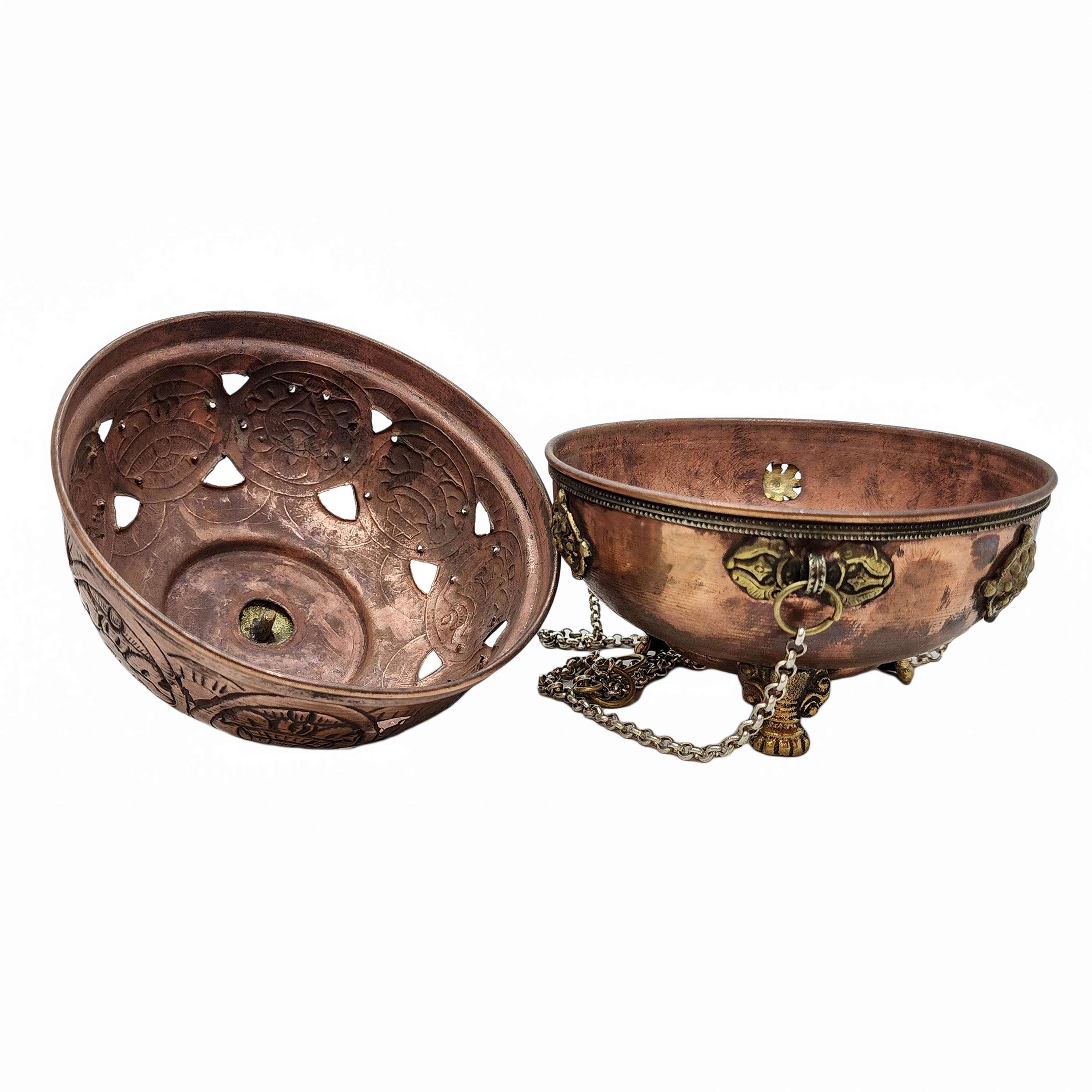 Incense Burner Of Copper With deep Carving, hanging & Swinging, high Quality