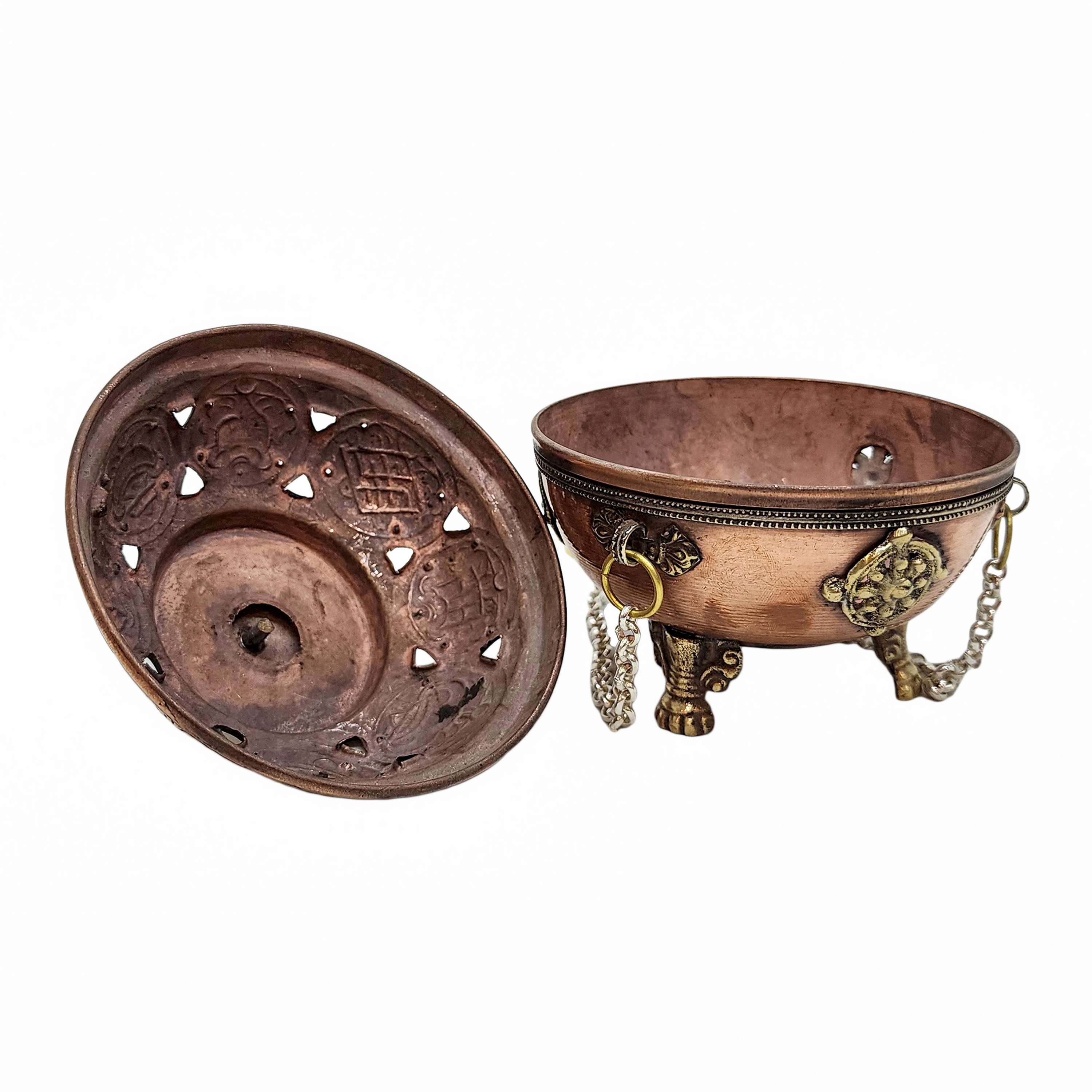 Incense Burner Of Copper With deep Carving, hanging & Swinging, high Quality