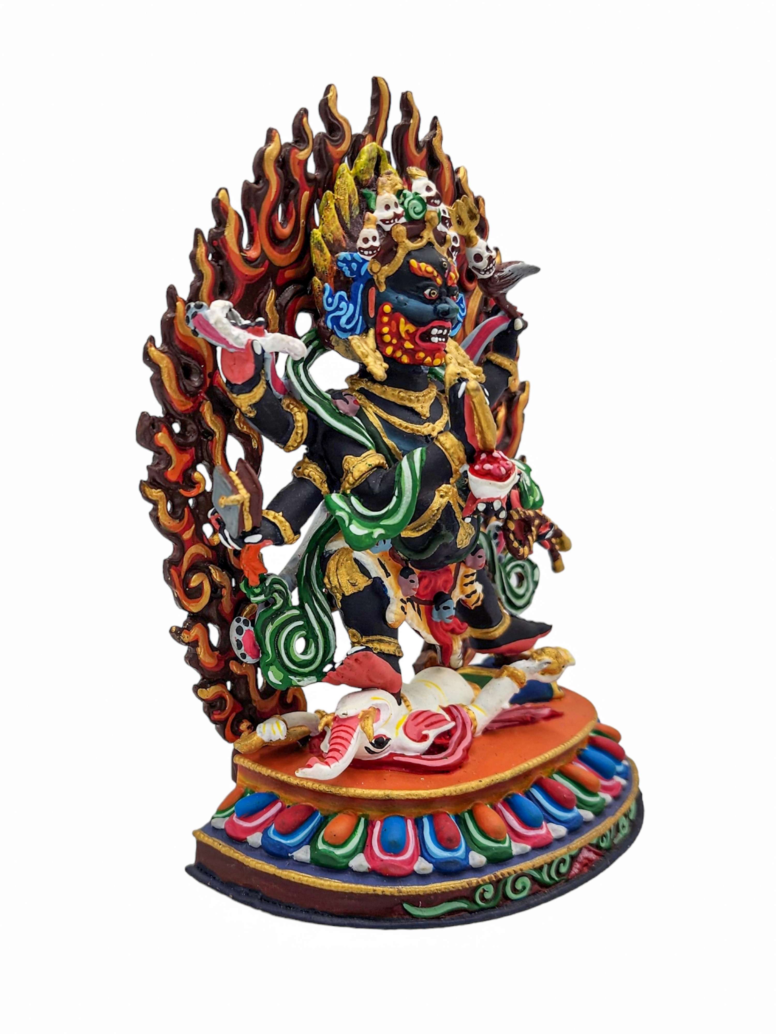 mahakala Black, Buddhist Statue, traditional Color Finishing, high Quality